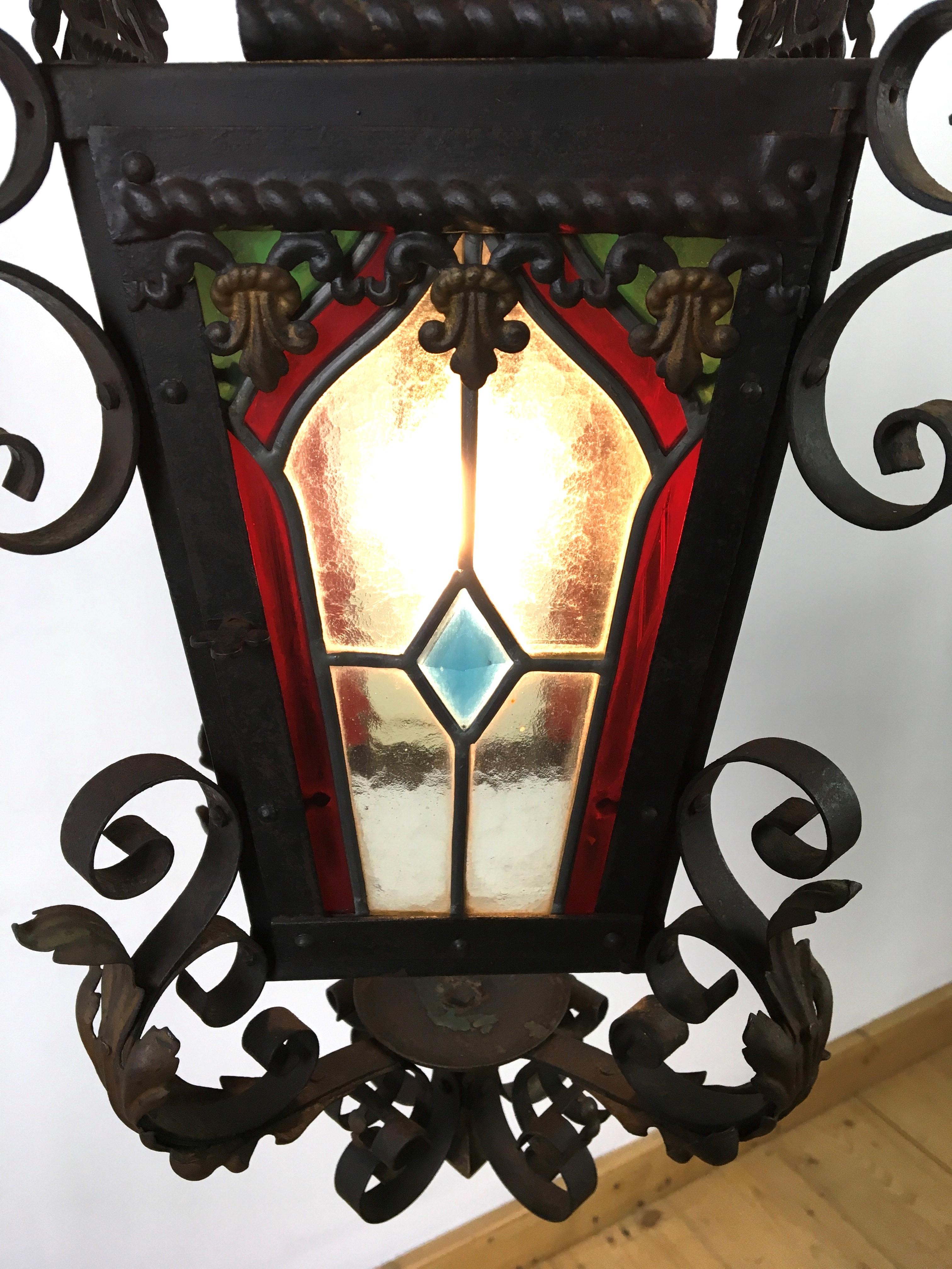 Stained Glass Antique Lantern Leaded Glass