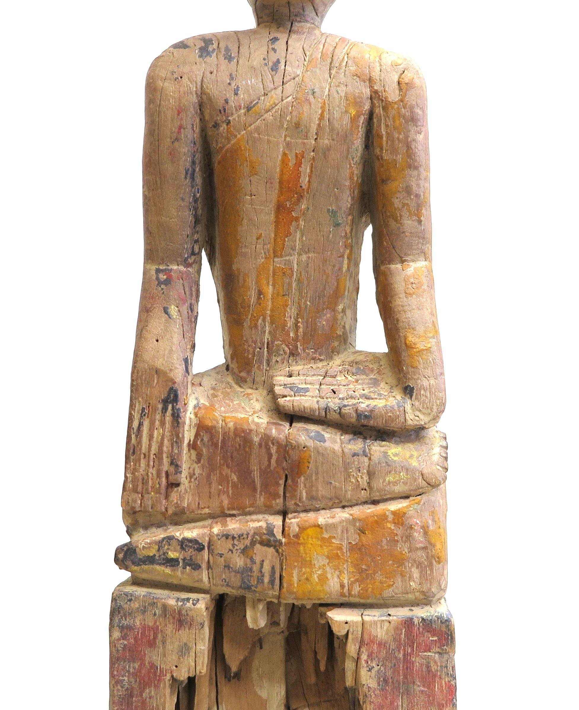 Estatua de Buda antigua de arte popular laosiano Tribal en venta
