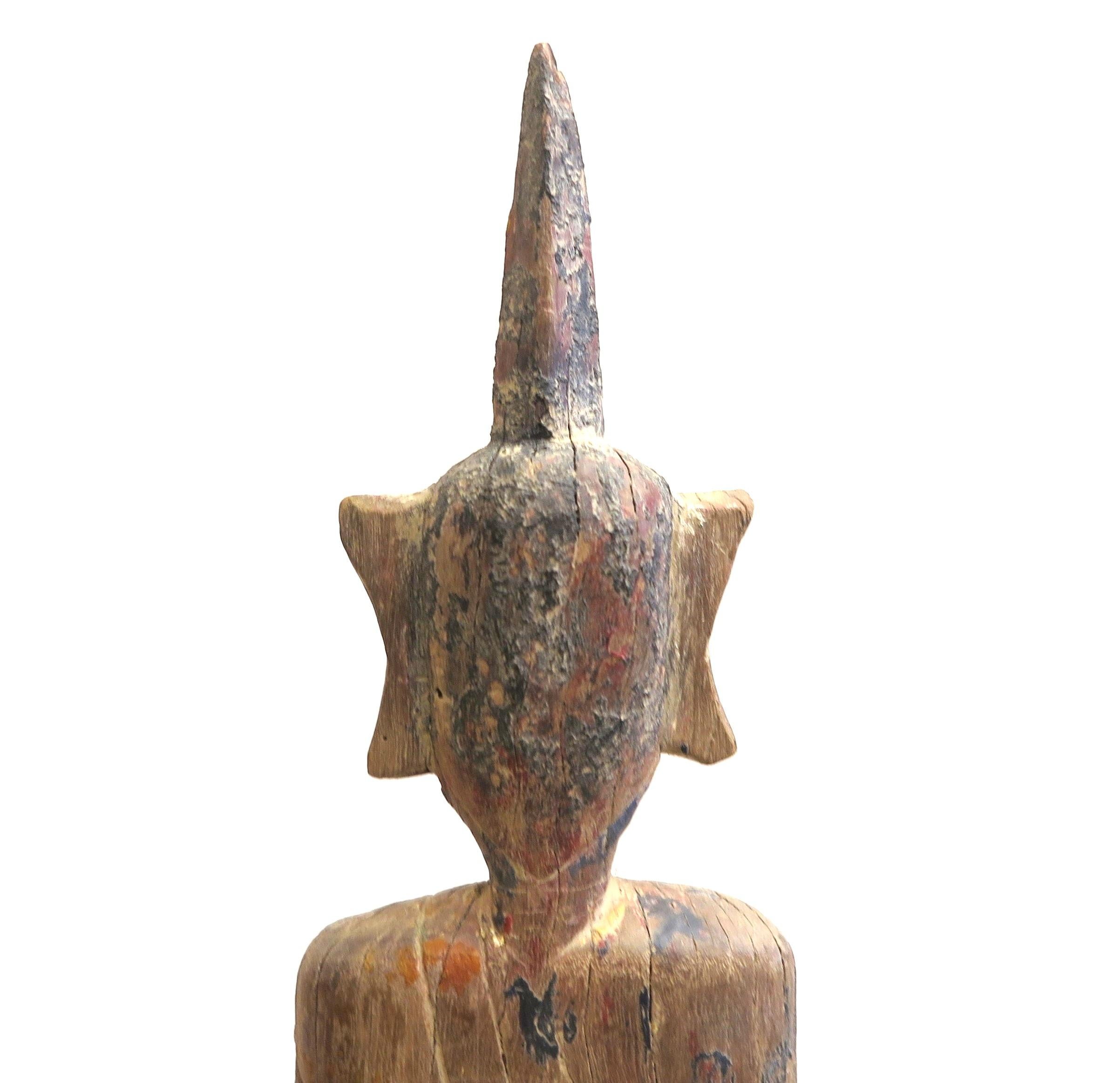 Estatua de Buda antigua de arte popular laosiano Fines del siglo XIX en venta