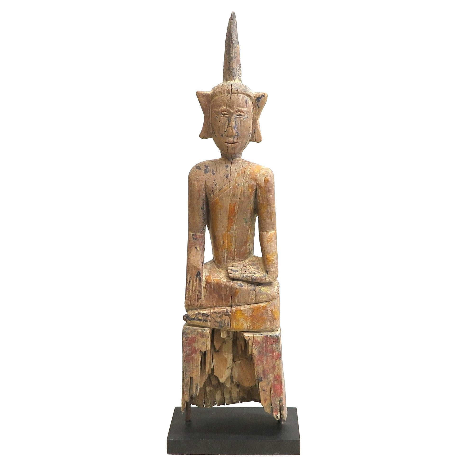 Estatua de Buda antigua de arte popular laosiano en venta
