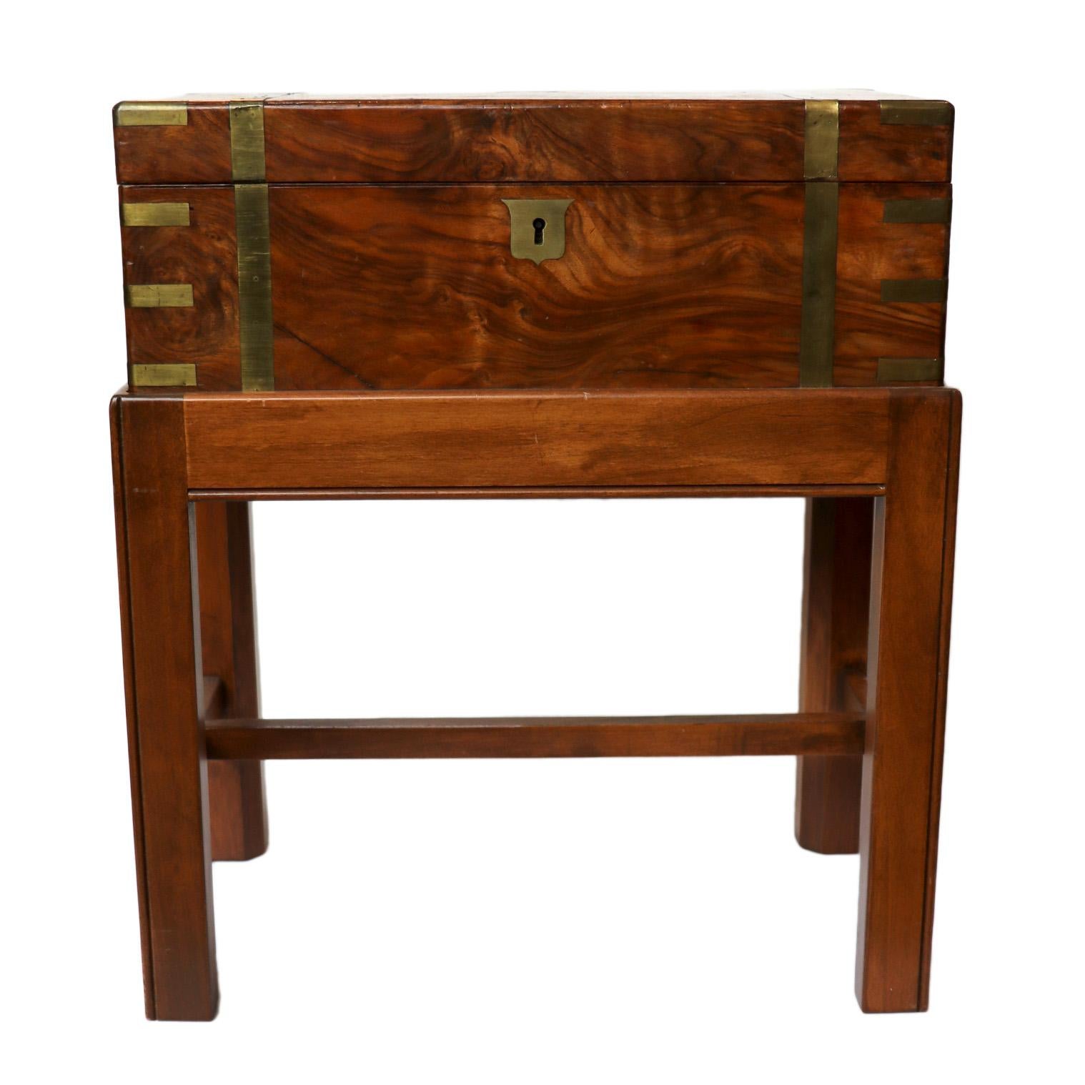 Antique Lap Desk with a leather top inset.