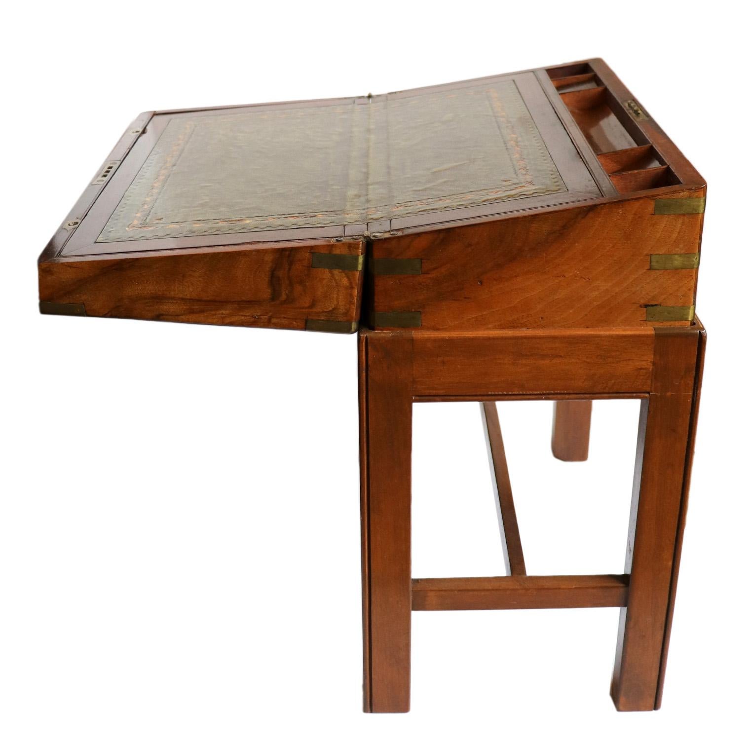 Wood Antique Lap Desk with Stand For Sale