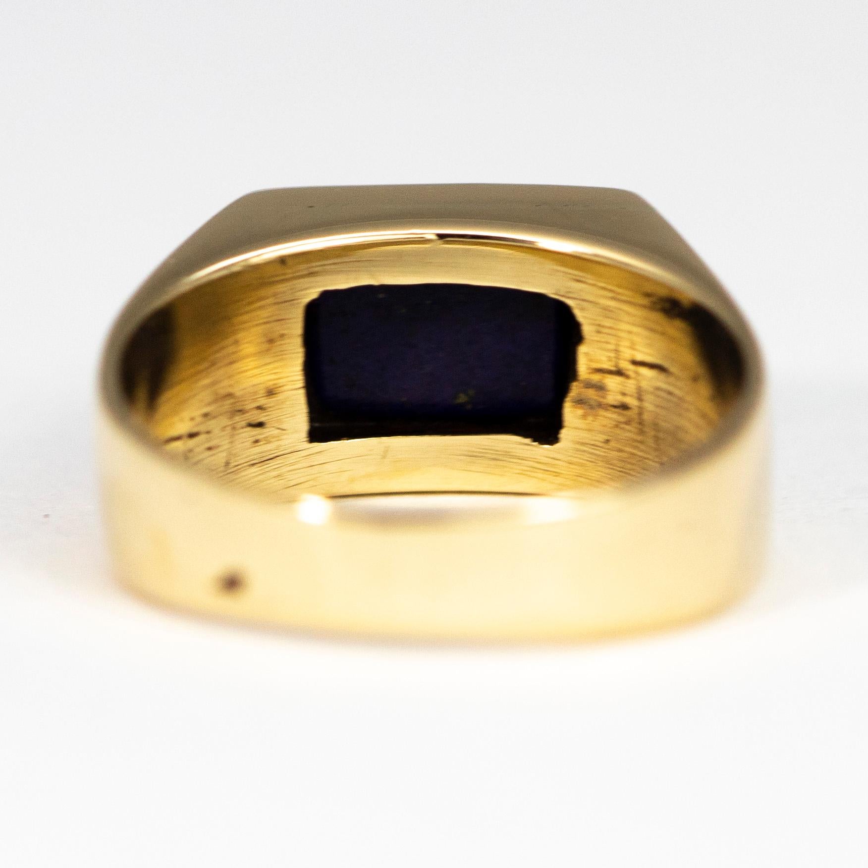 gold lapis lazuli ring