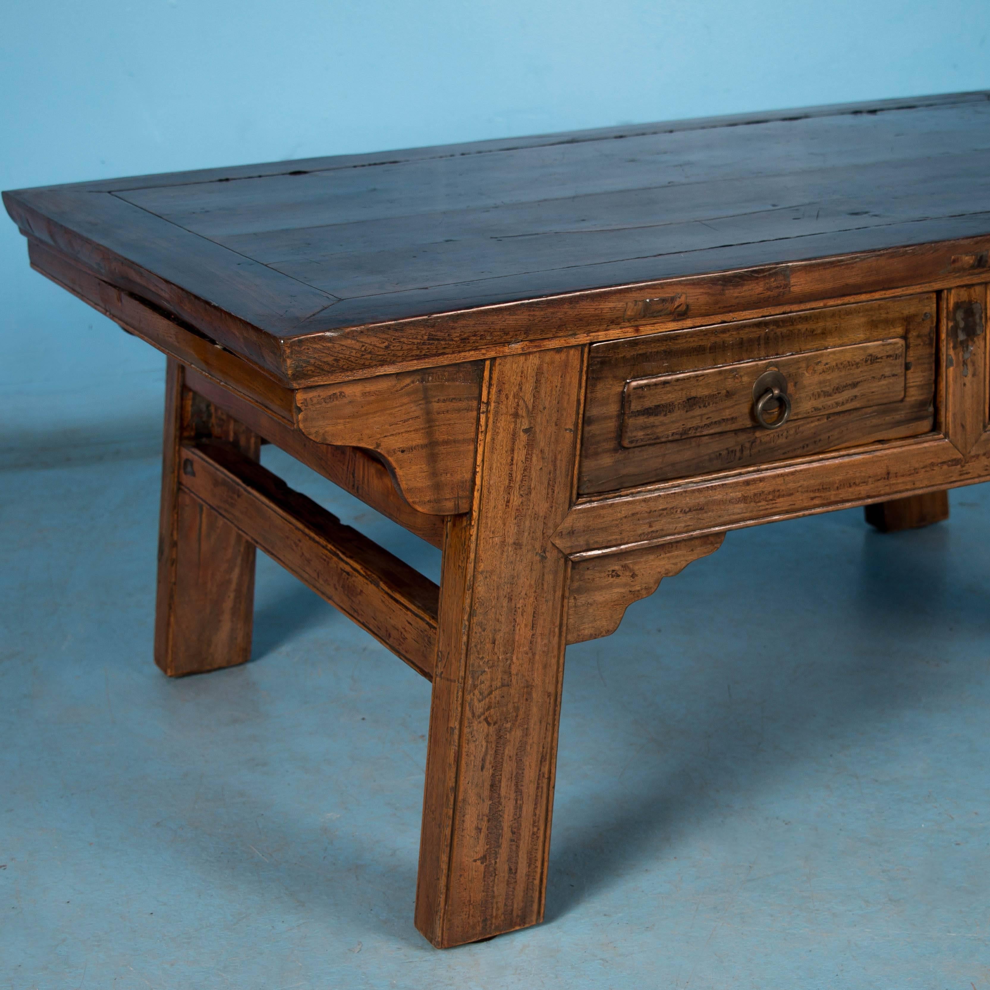 19th Century Antique Laquered Chinese Elm Coffee Table