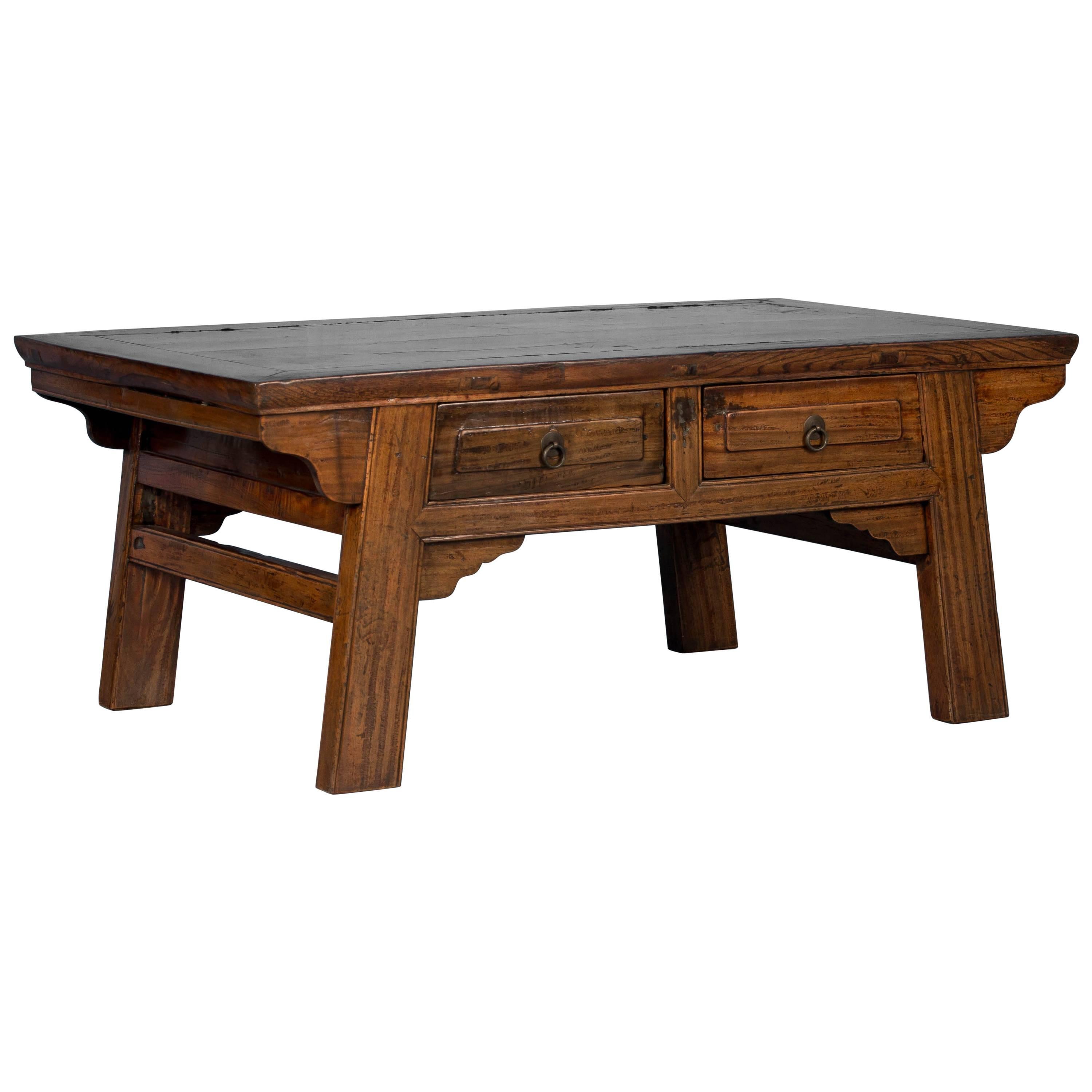 Antique Laquered Chinese Elm Coffee Table
