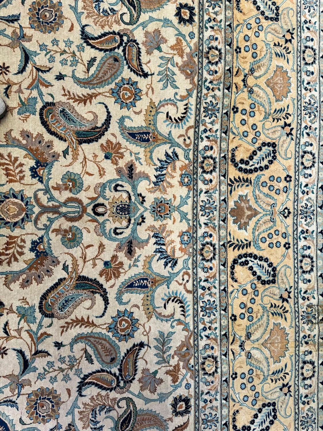 XIX secolo Antique Large 100% Wool Tabriz Persian Rug Carpet 390x310cm 13ftx10ft in vendita