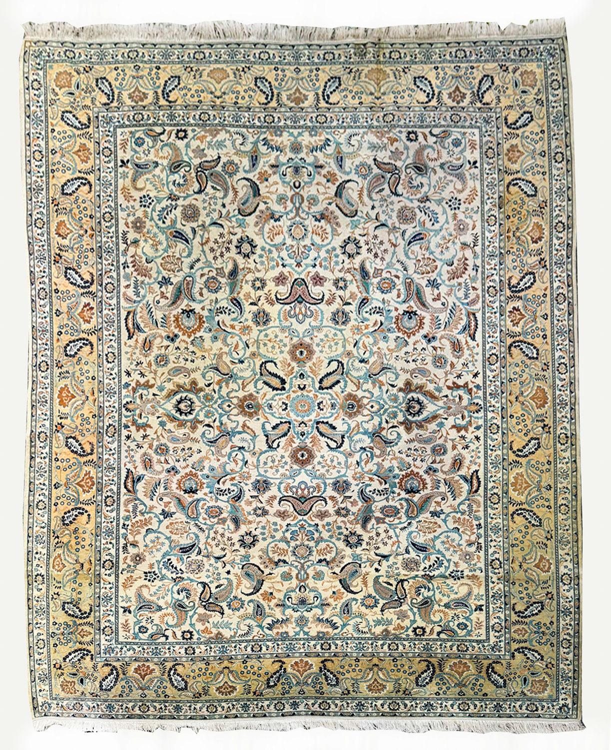 Antique Large 100% Wool Tabriz Persian Rug Carpet 390x310cm 13ftx10ft in vendita 3