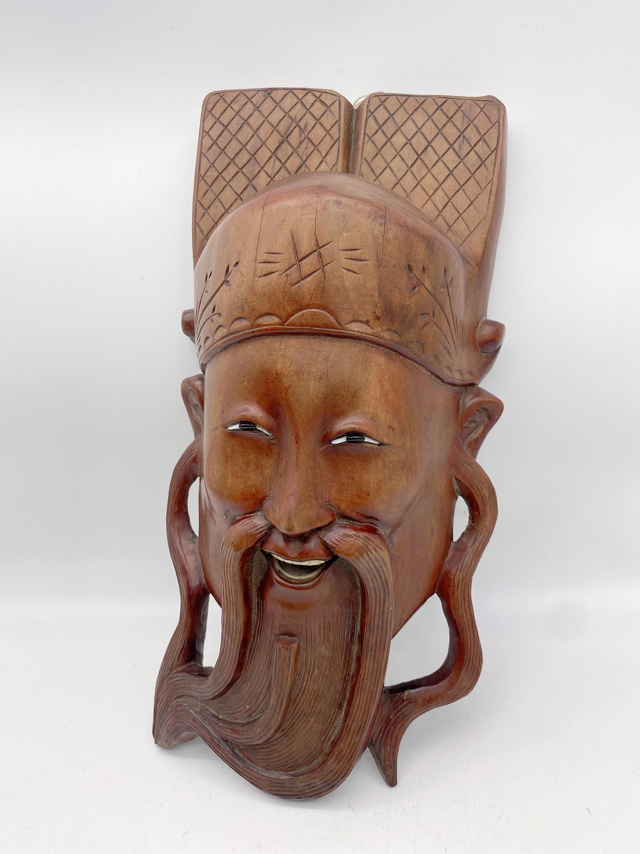 Chinese Export Antique Large Chinese Carved Hardwood Hanging Woodcarving For Sale