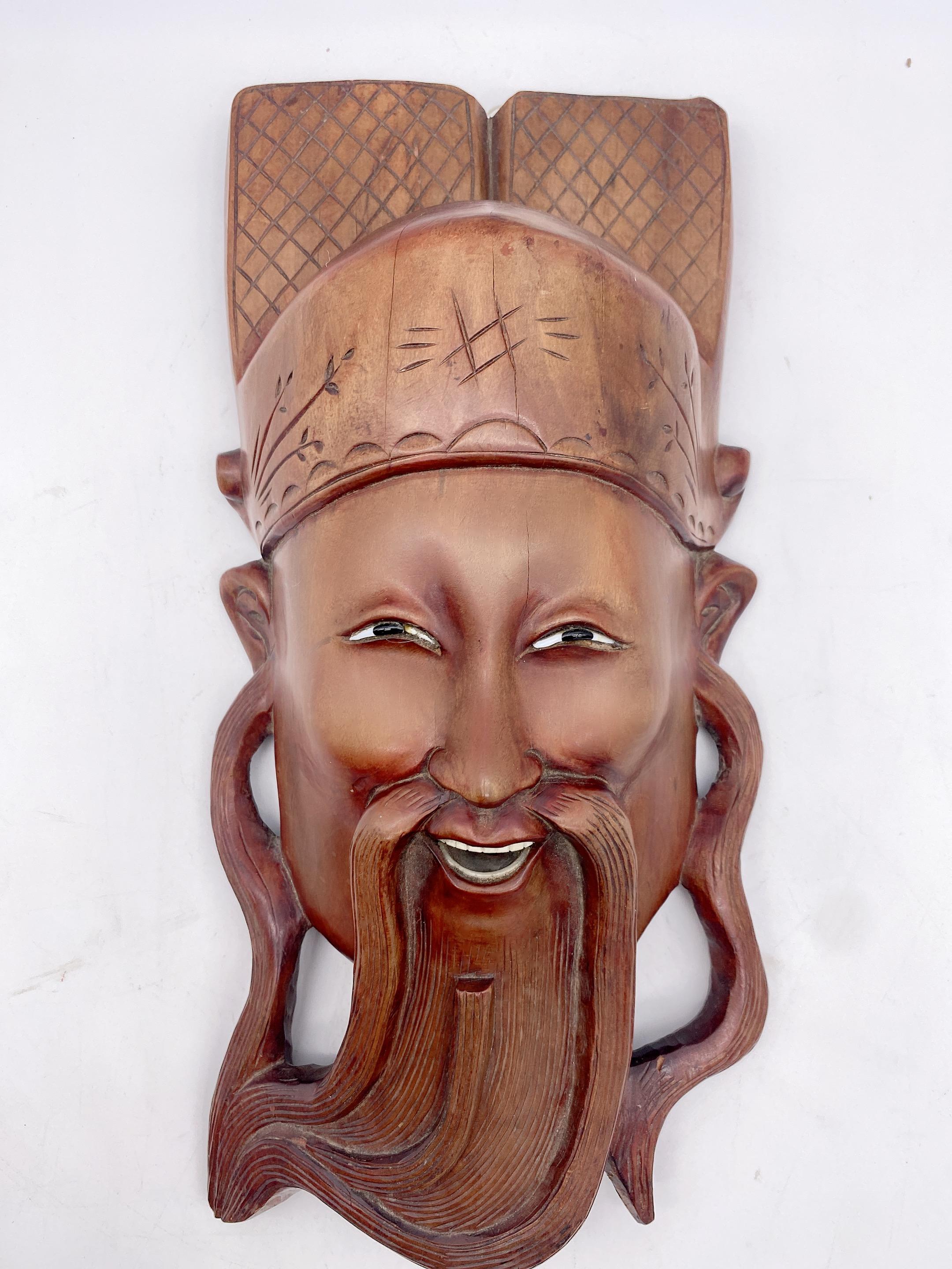 Antique Large Chinese Carved Hardwood Hanging Woodcarving For Sale 3