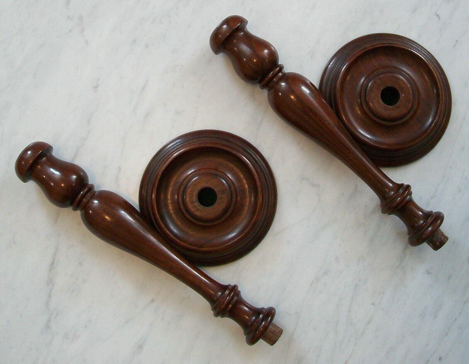 Antique Large Pair of Hardwood Candlesticks - Rich Patina - U.S.A., C.1900 For Sale 2