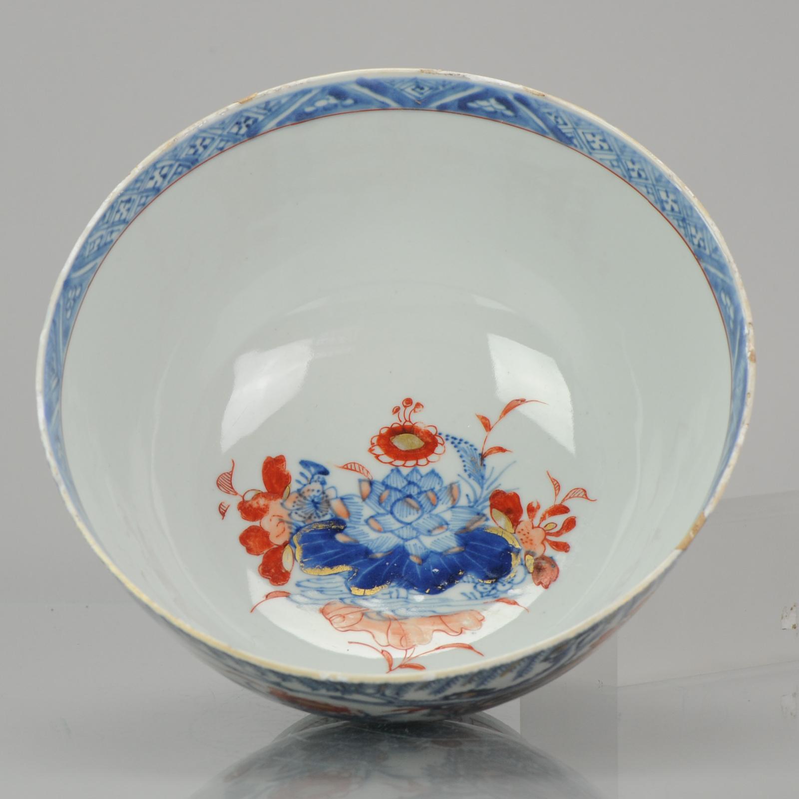 Antique Large 18th Century Chinese Imari Porcelain Kangxi Bowl, Top Quality 5