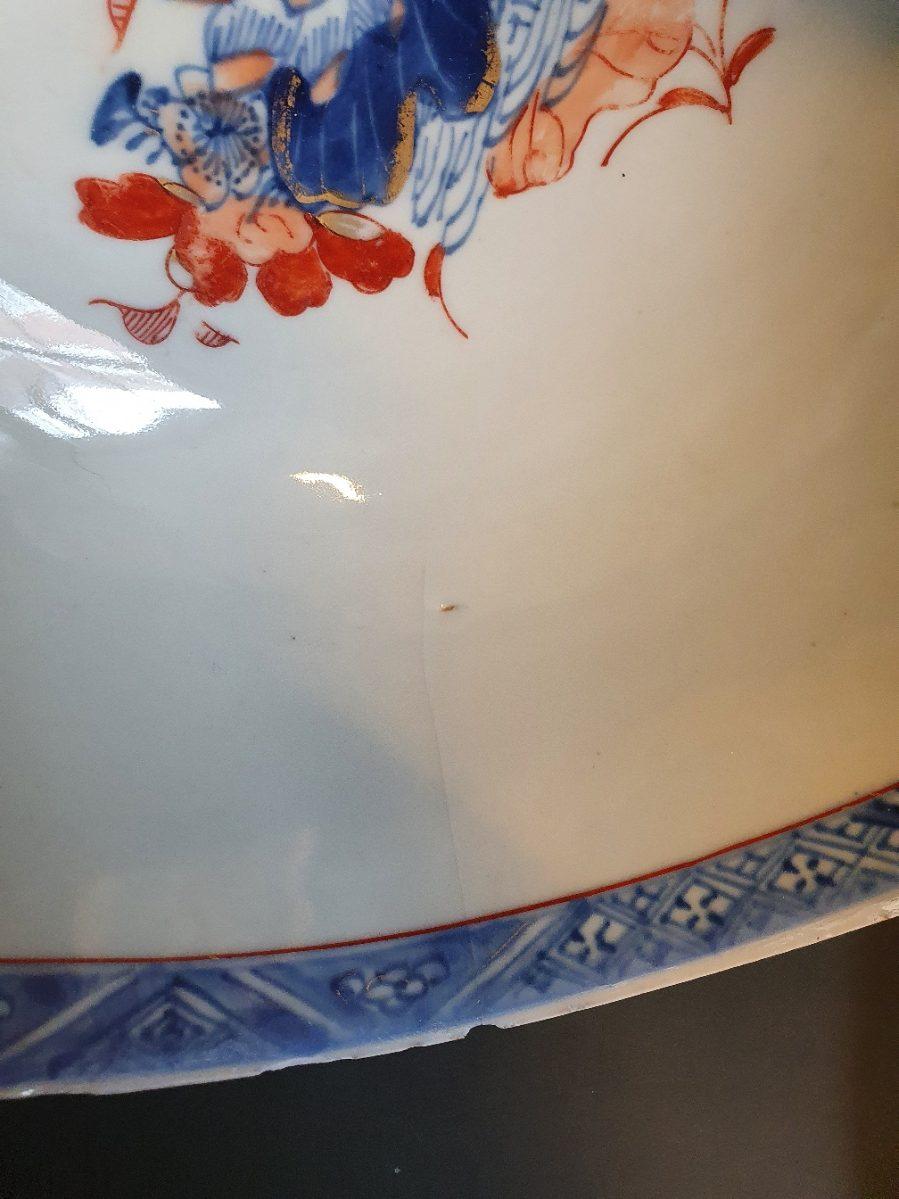 Antique Large 18th Century Chinese Imari Porcelain Kangxi Bowl, Top Quality 8