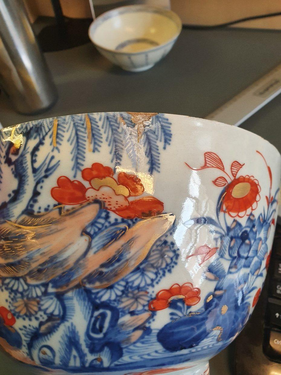Antique Large 18th Century Chinese Imari Porcelain Kangxi Bowl, Top Quality 10