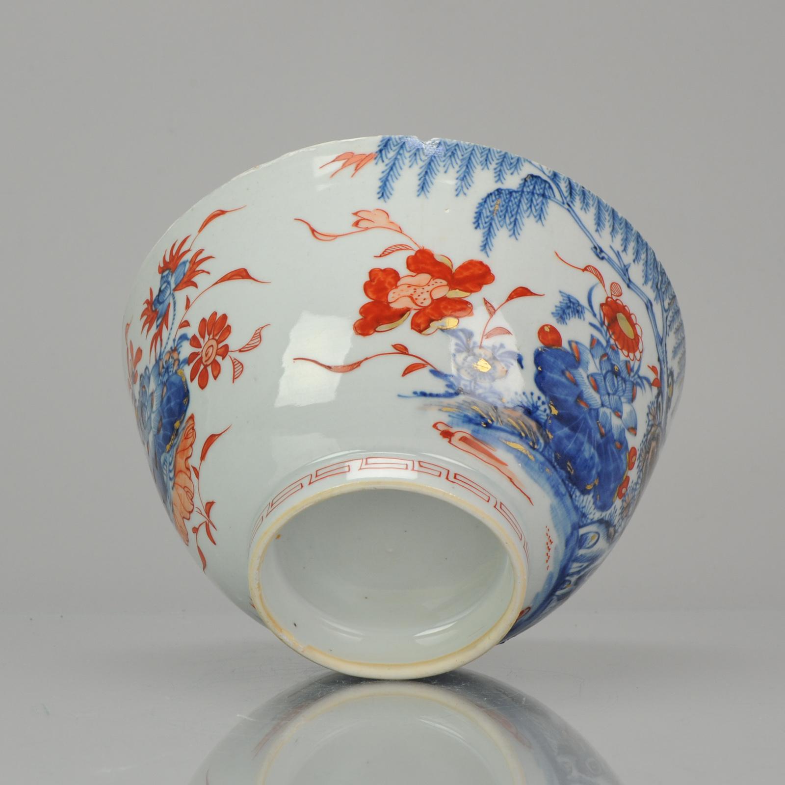 Antique Large 18th Century Chinese Imari Porcelain Kangxi Bowl, Top Quality 2
