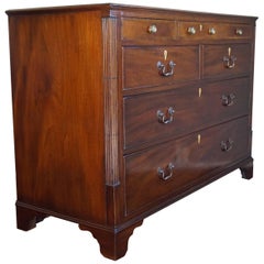 Antique & Large 18th Century Georgian Inlaid Commode / Chest of Drawers w Brass