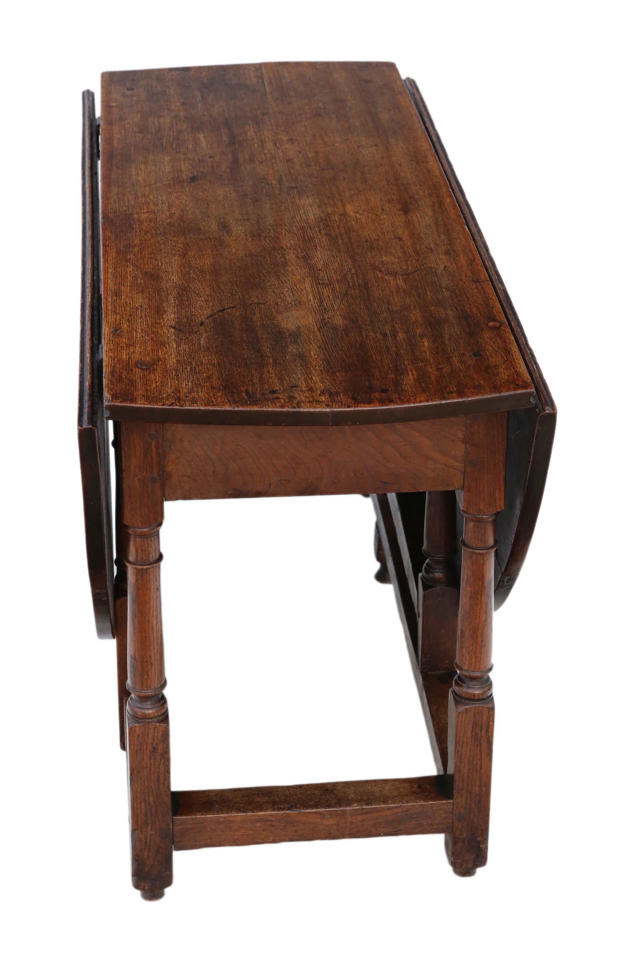 Antique Large 18th Century Oak Gate-Leg Drop-Leaf Dining Table 4