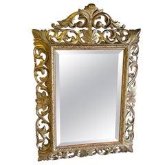 Antique Large 19th Century Fine Quality Gilt Florentine Overmantle Wall Mirror