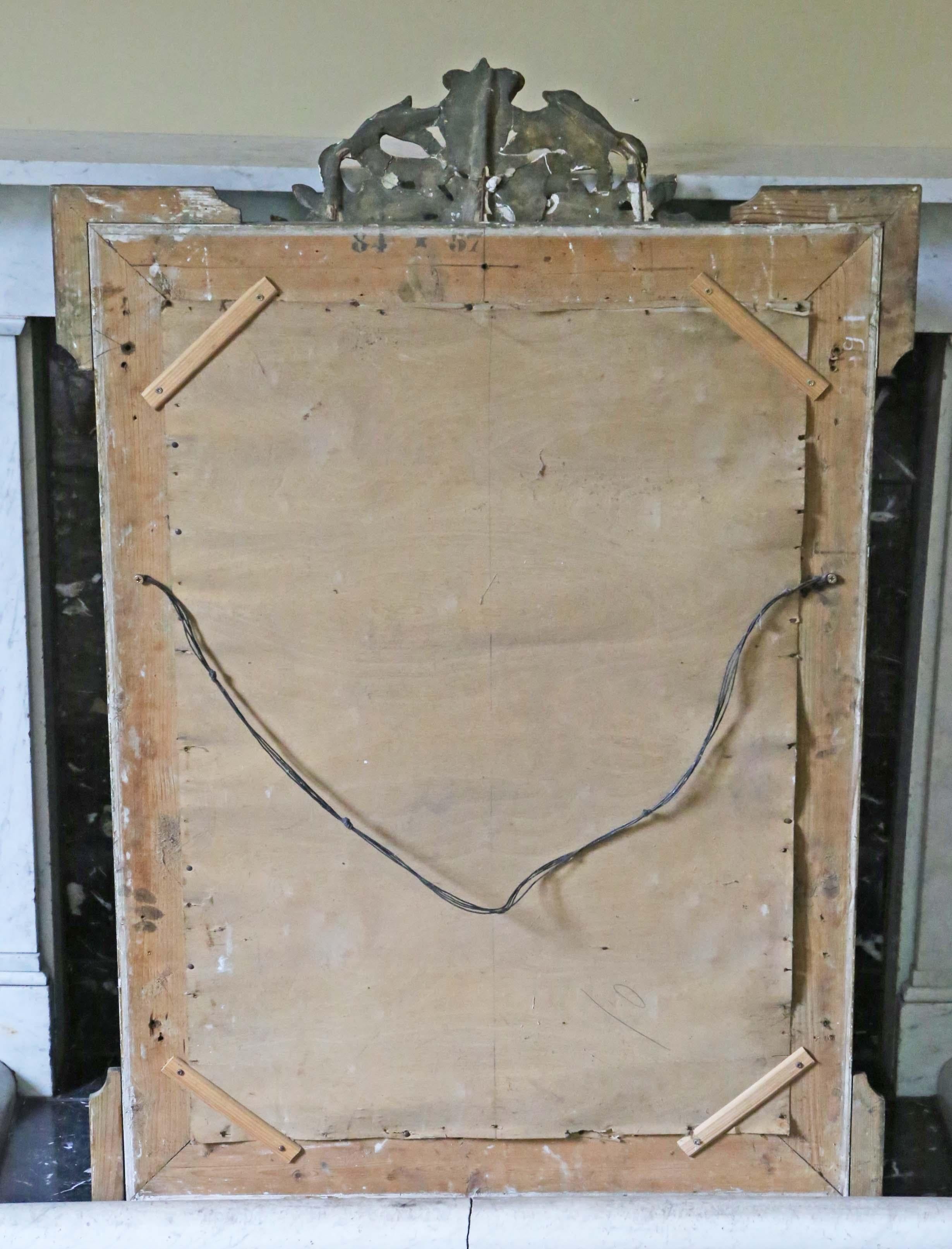 Antique Large 19th Century French Gilt Overmantle Wall Mirror 2