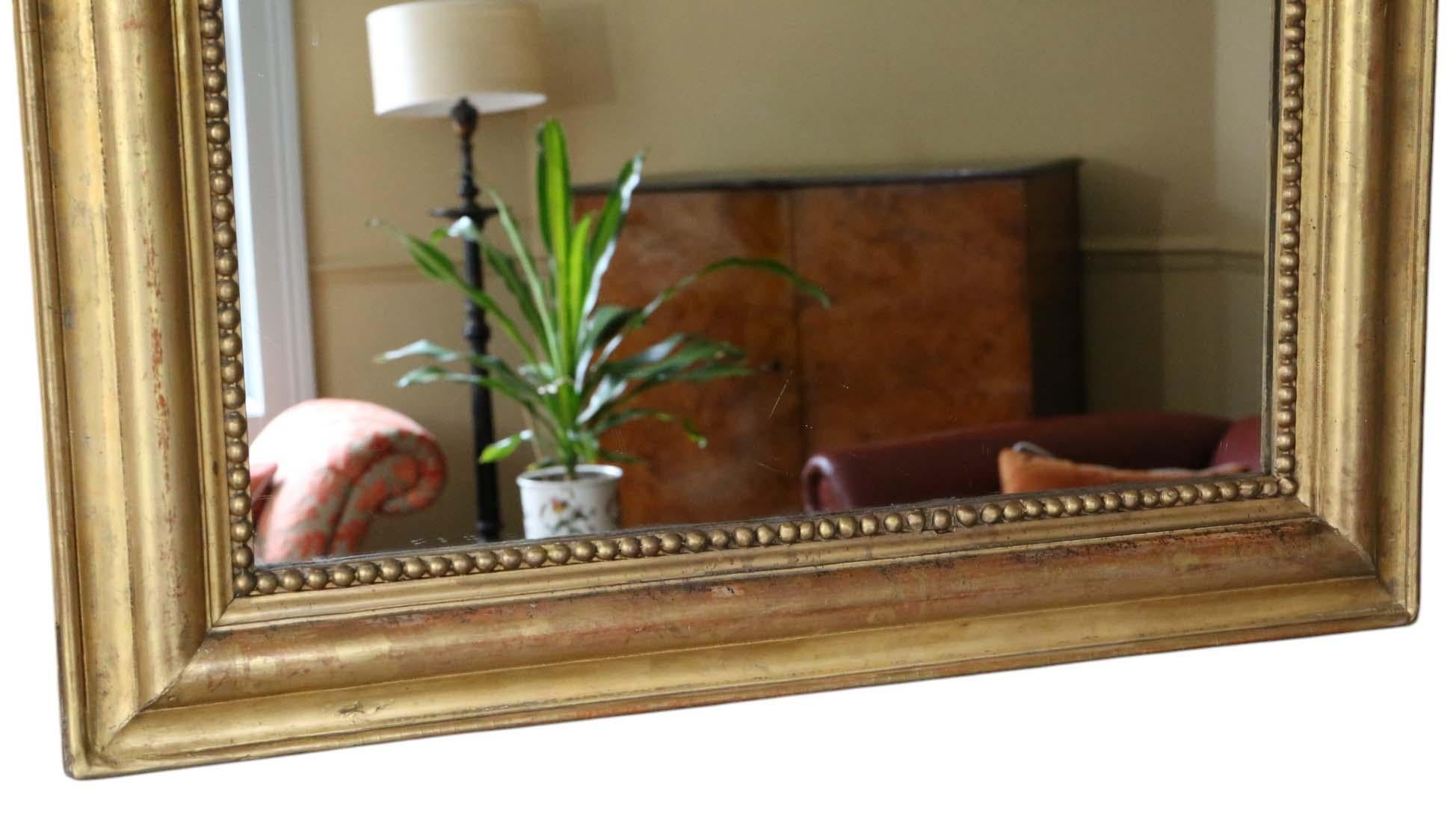 XIXe siècle Antique Large 19ème siècle Gilt Overmantle Wall Mirror - High-Quality en vente