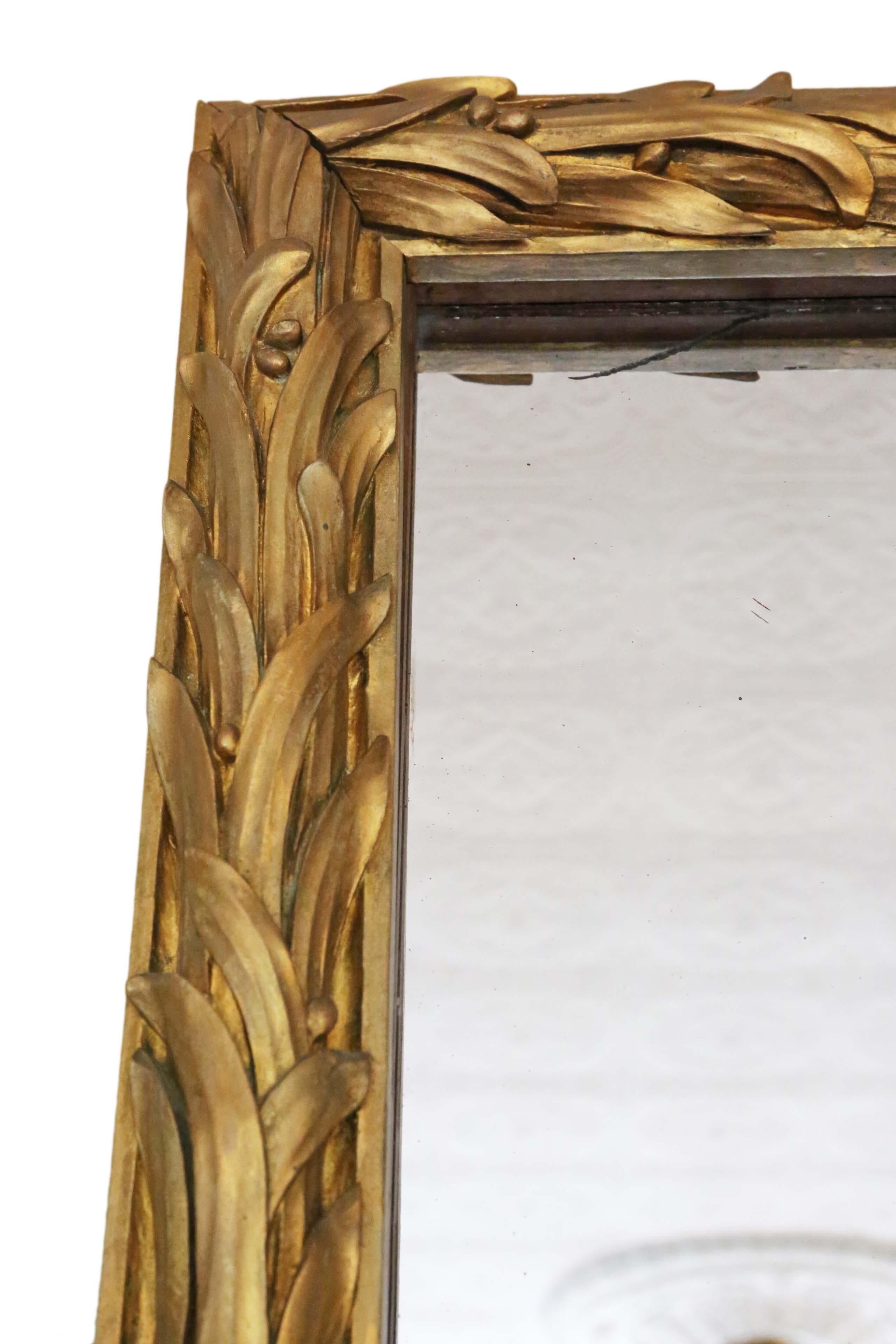 Antique Large 19th Century Giltwood Wall Floor Mirror In Good Condition In Wisbech, Cambridgeshire
