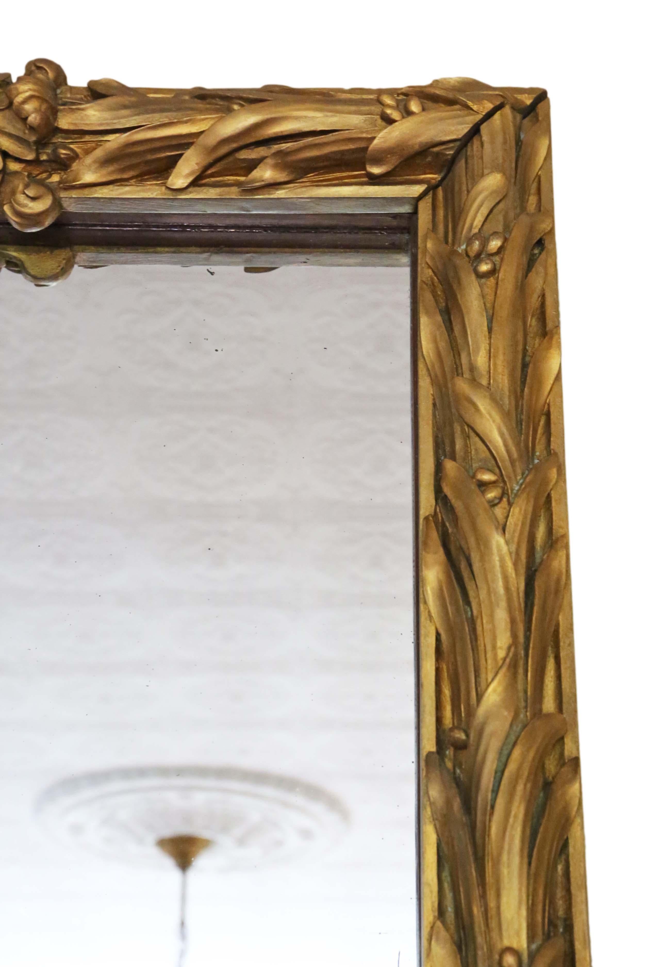 Antique Large 19th Century Giltwood Wall Floor Mirror 1