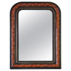 Antique large 19th Century quality faux tortoise shell and ebonised wall mirror