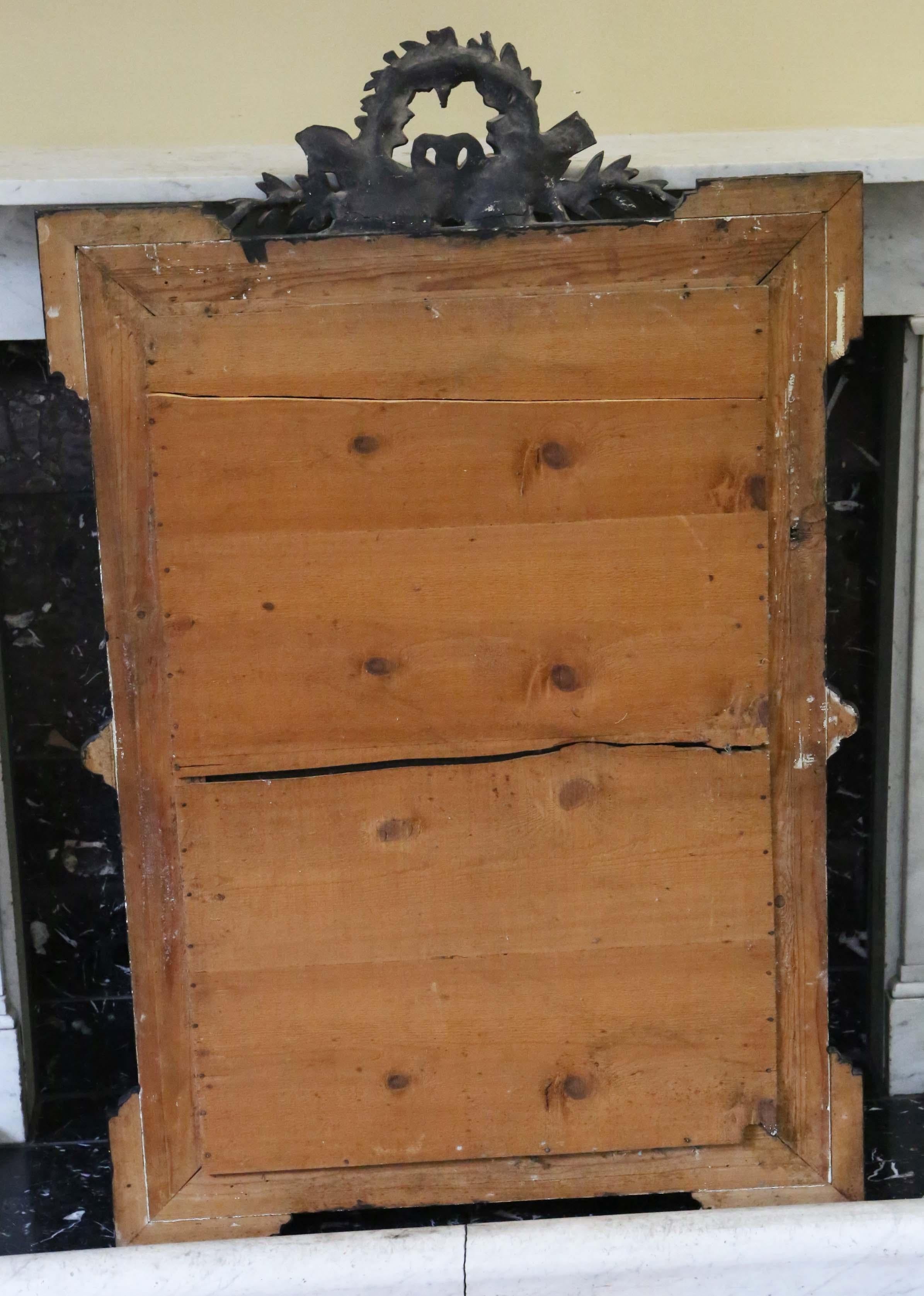 Antique Large 19th Century Quality French Ebonised and Gilt Overmantle Wall Mirr For Sale 3