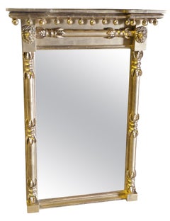 Antique Large 19th Century Quality Regency Gilt Pier Overmantle Wall Mirror