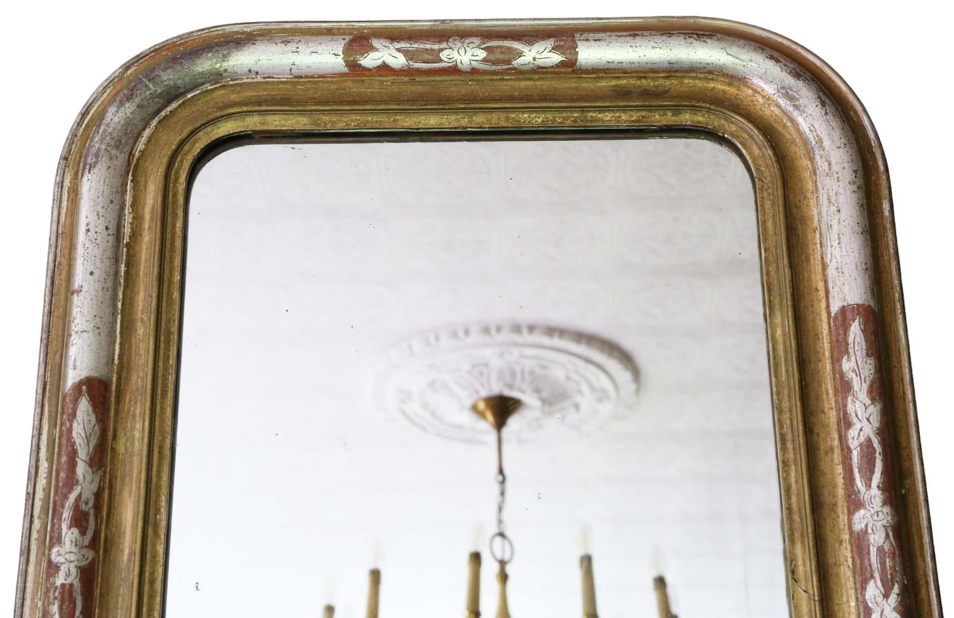 Antico grande specchio da parete in argento e dorato del XIX secolo - Qualità In condizioni buone in vendita a Wisbech, Cambridgeshire