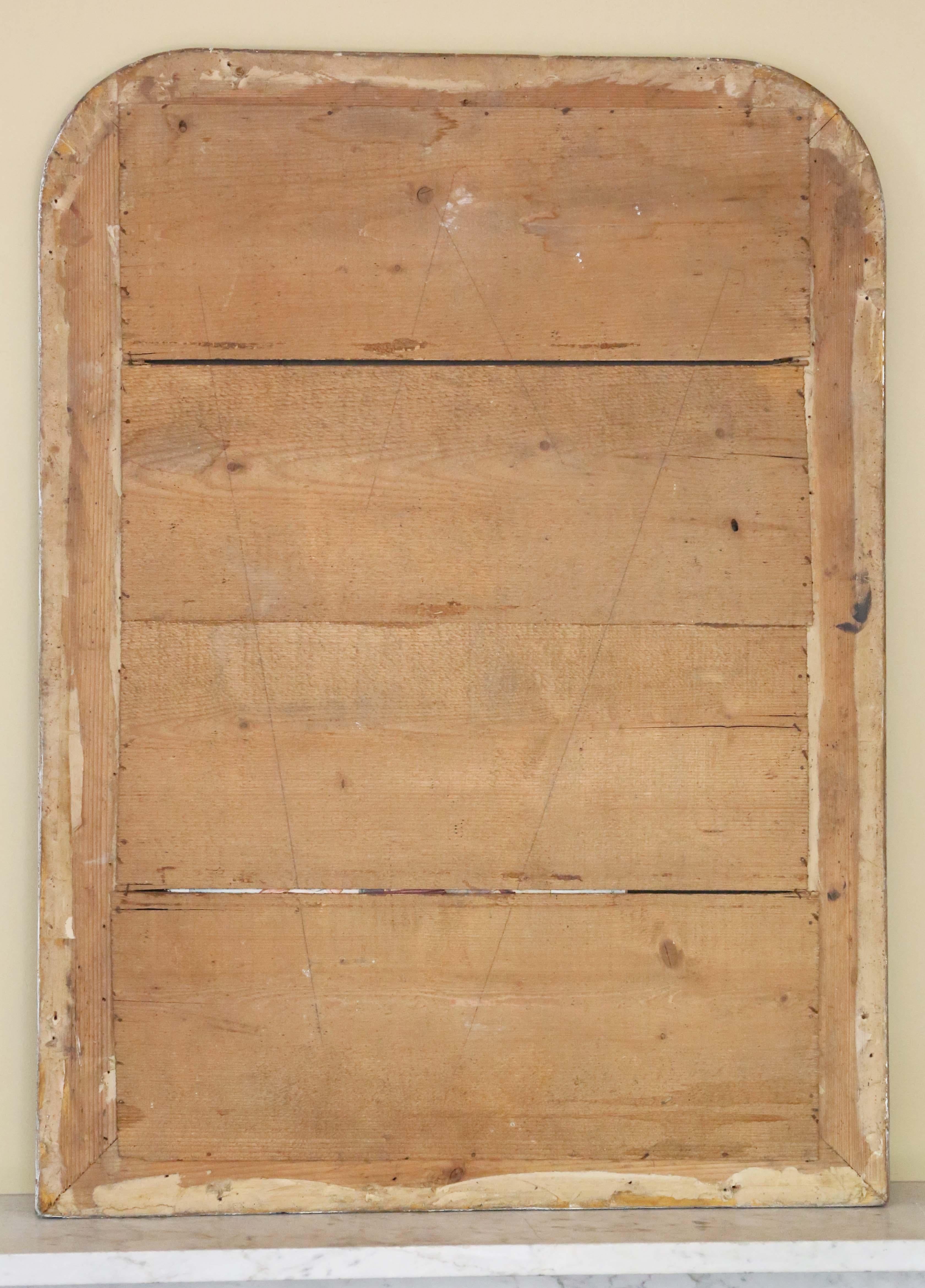 Espejo de pared antiguo grande dorado de plata del siglo XIX - Calidad en venta 3