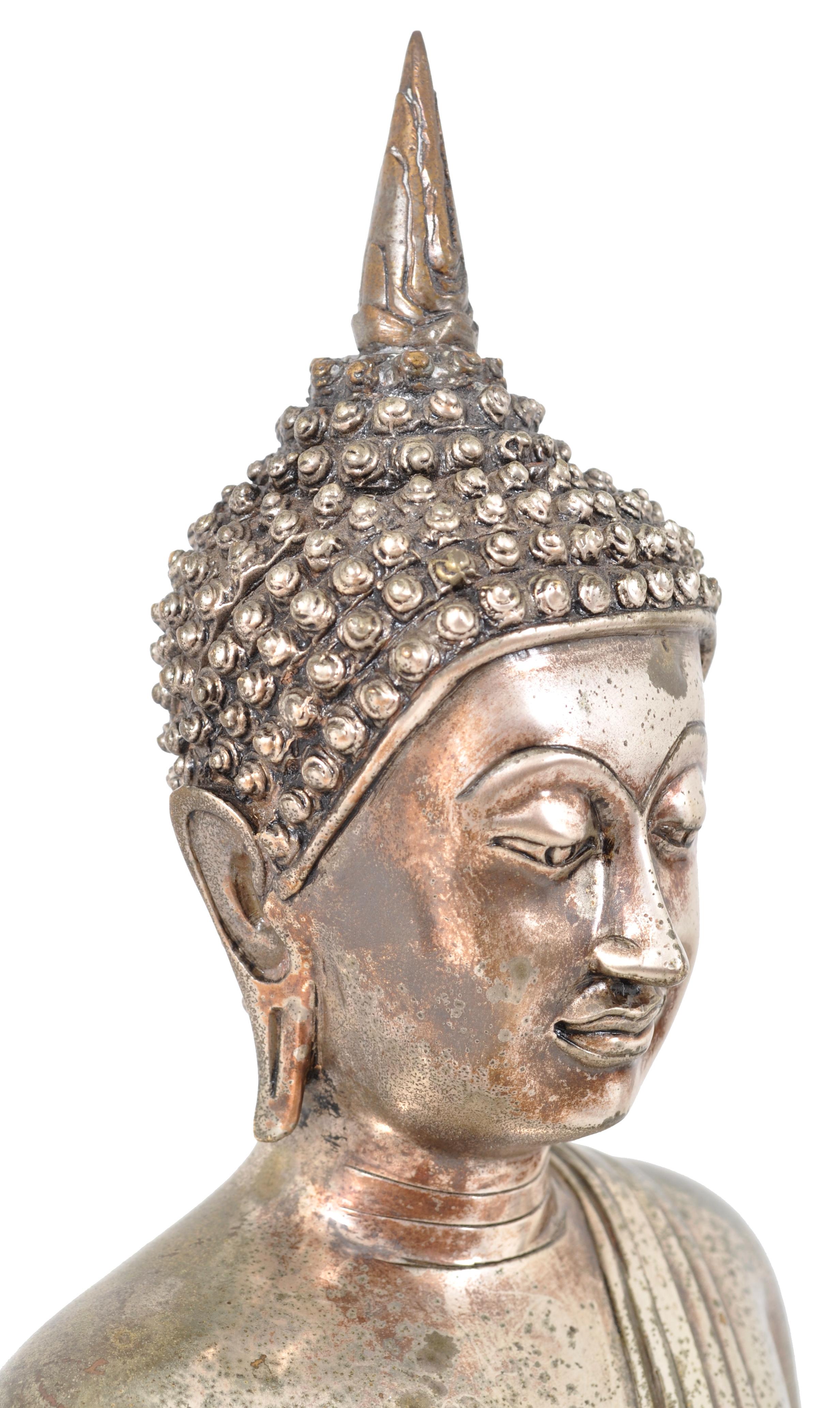 Antique Large Tibetan Silver Gilt Bronze Buddha Statue Sculpture 4