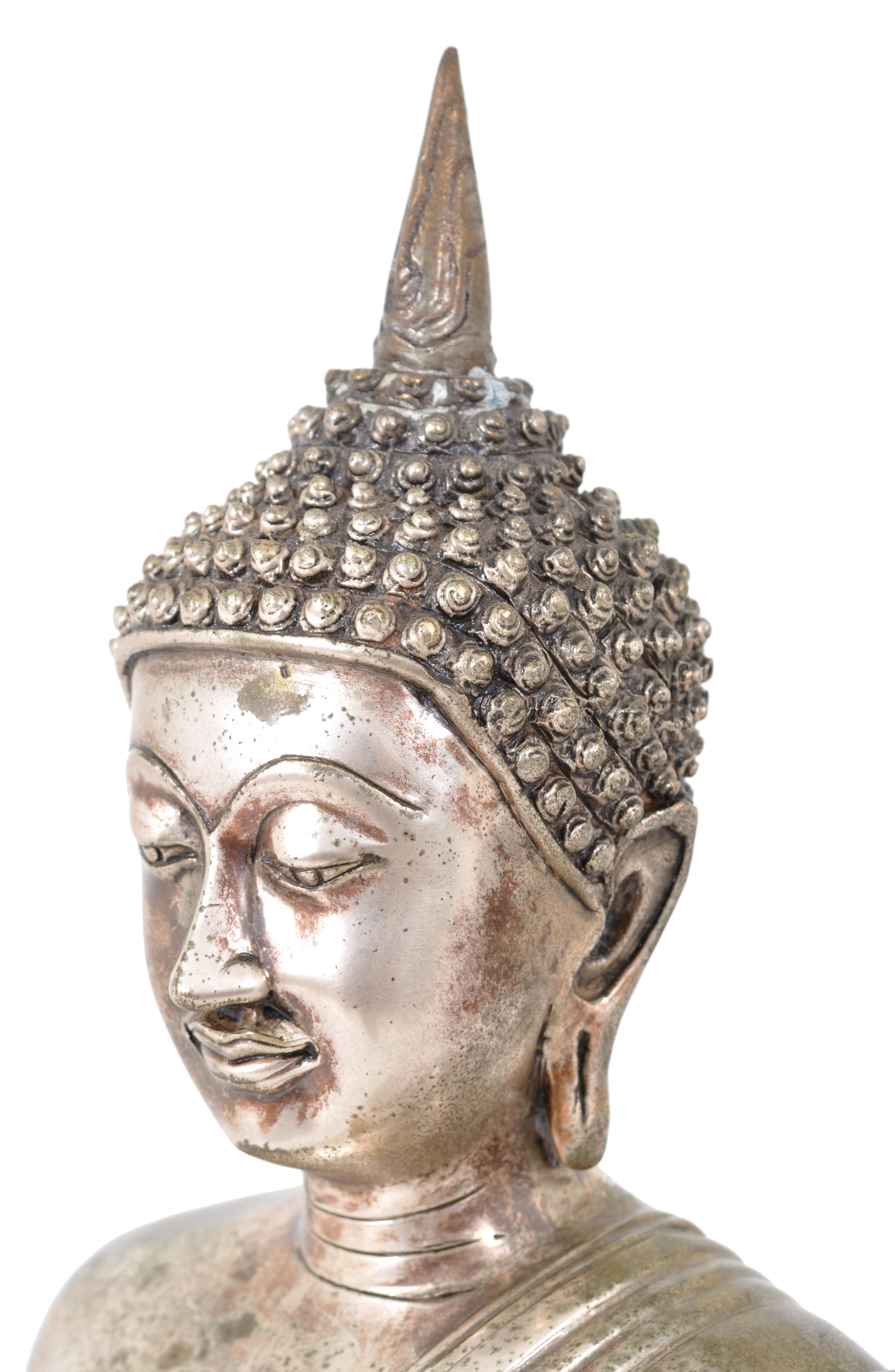 Antique Large Tibetan Silver Gilt Bronze Buddha Statue Sculpture 1
