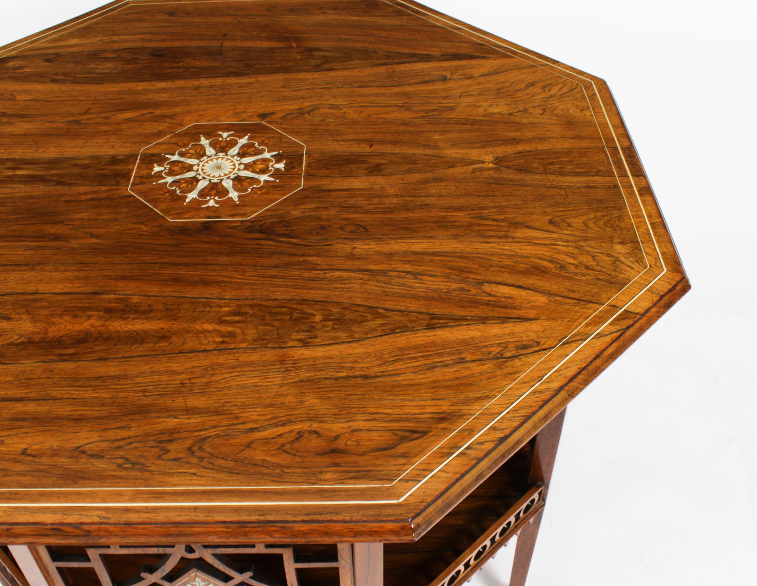 Marquetry Antique Gonçalo Alves Occasional Side Centre Table 19th Century For Sale