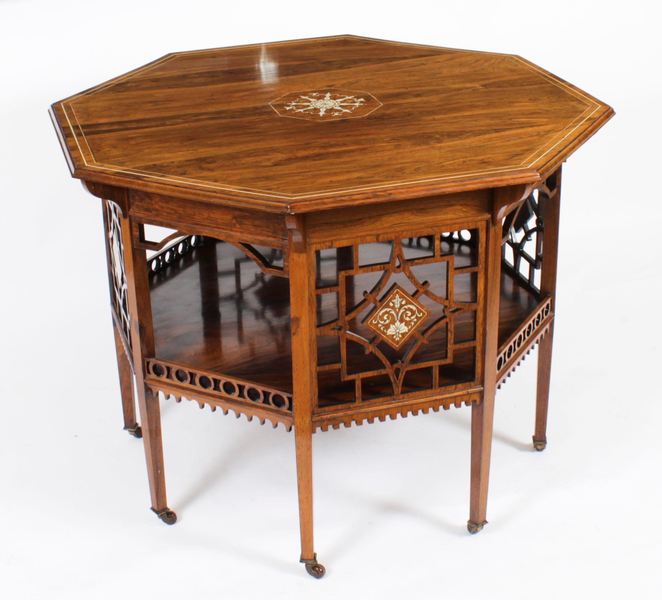 Late 19th Century Antique Gonçalo Alves Occasional Side Centre Table 19th Century For Sale