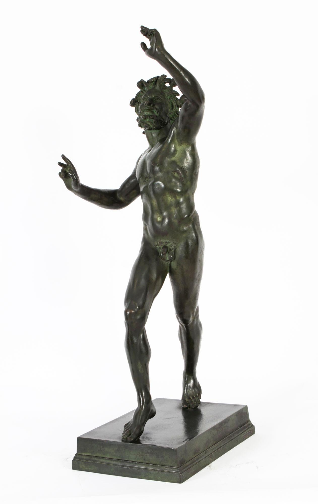 Mid-19th Century Antique Bronze of Pan Dancing G.Nisini, 19th Century