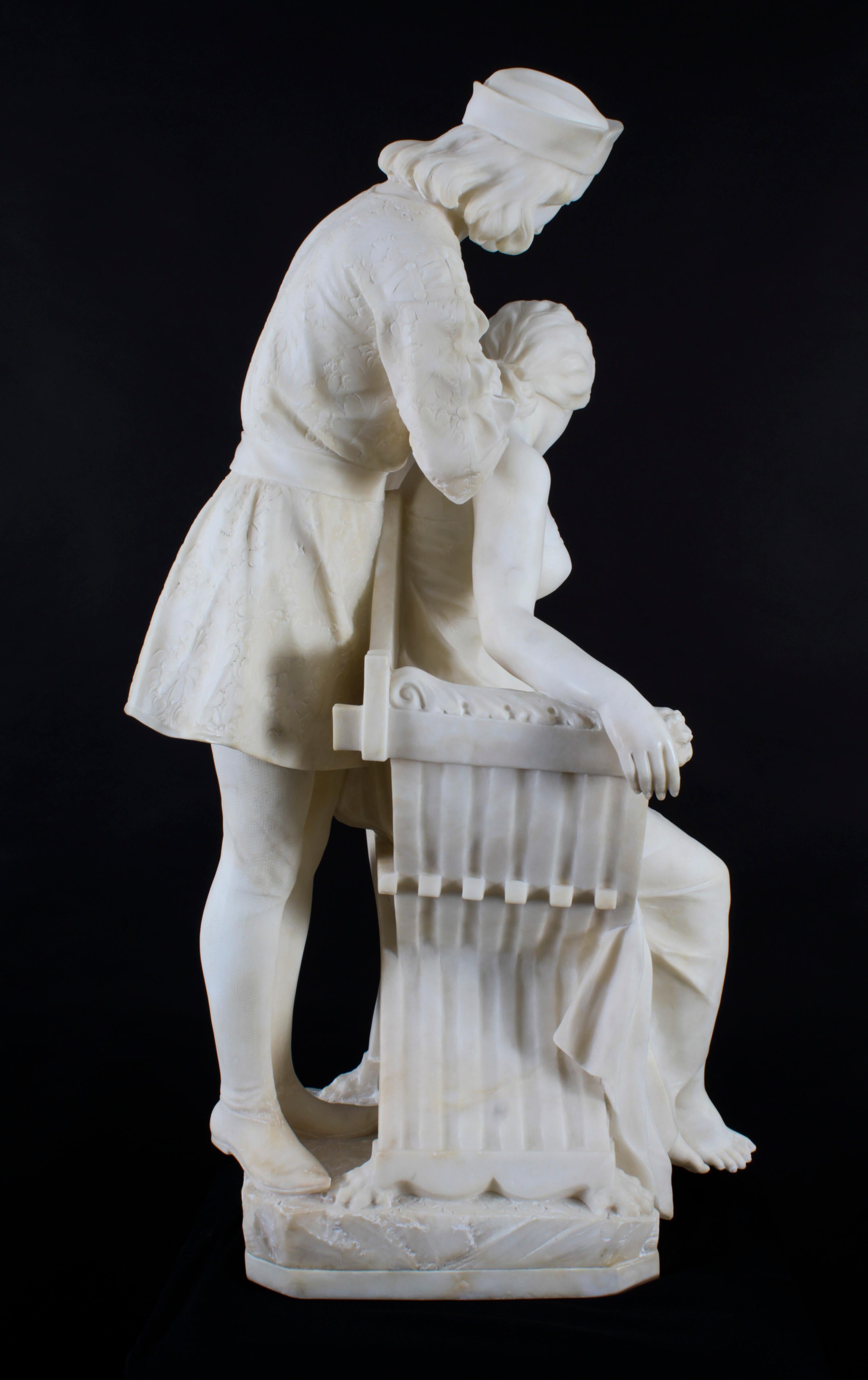 Antike große Alabaster-Skulptur, P. Emilio Fiaschi, 19. Jahrhundert, antik im Angebot 5