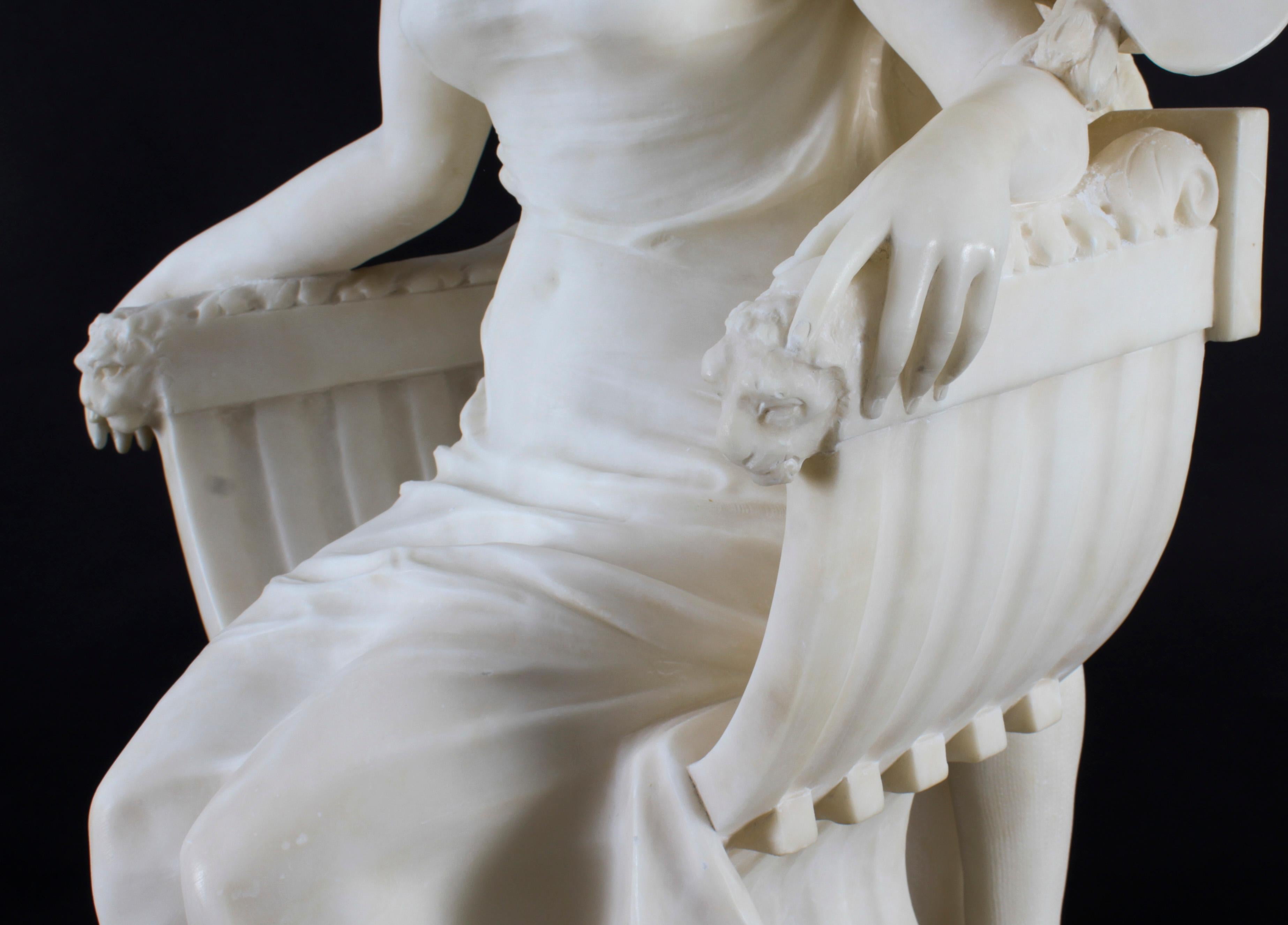 Antique Large Alabaster Sculpture P. Emilio Fiaschi 19th Century For Sale 8
