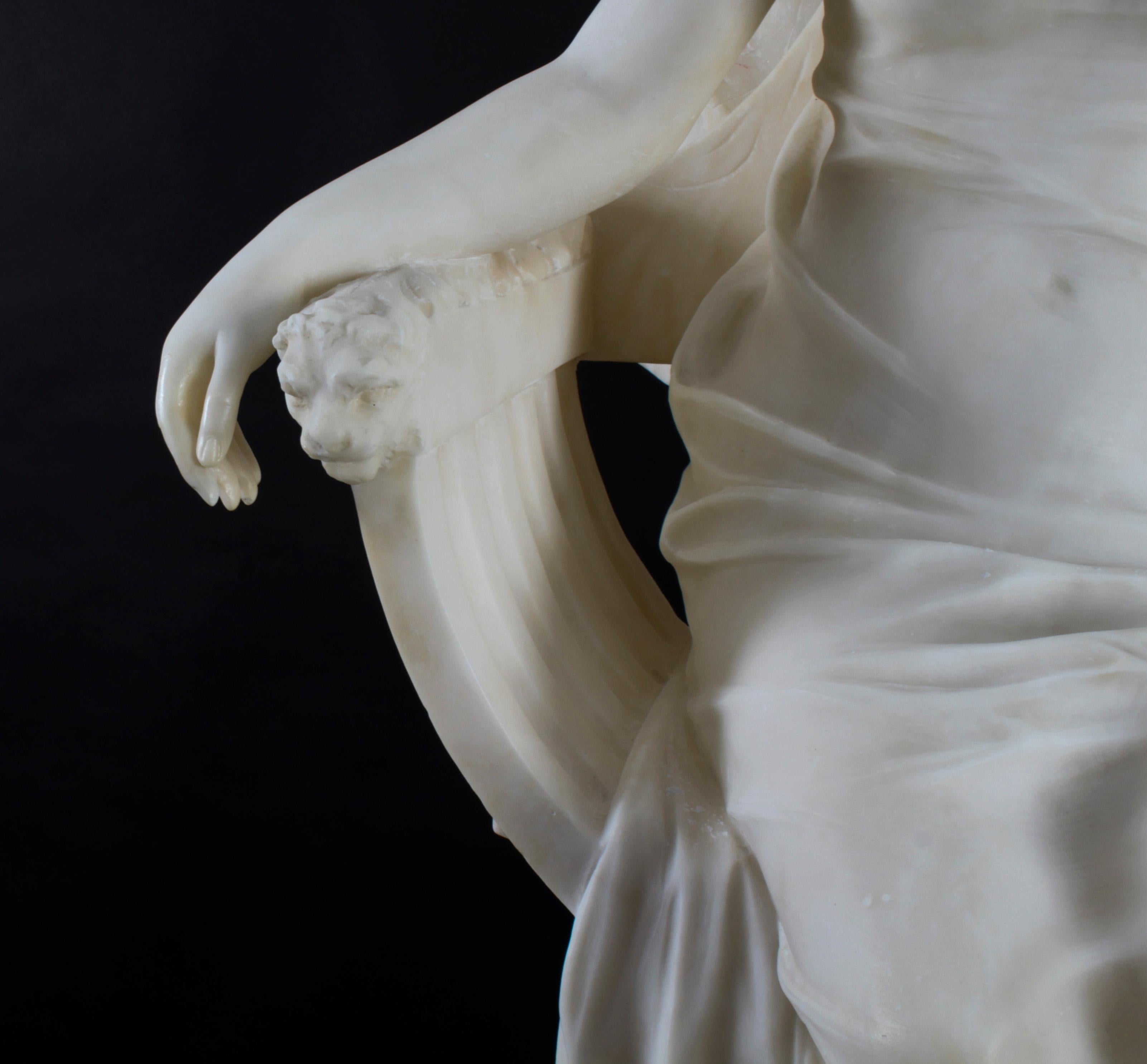 Antique Large Alabaster Sculpture P. Emilio Fiaschi 19th Century For Sale 12