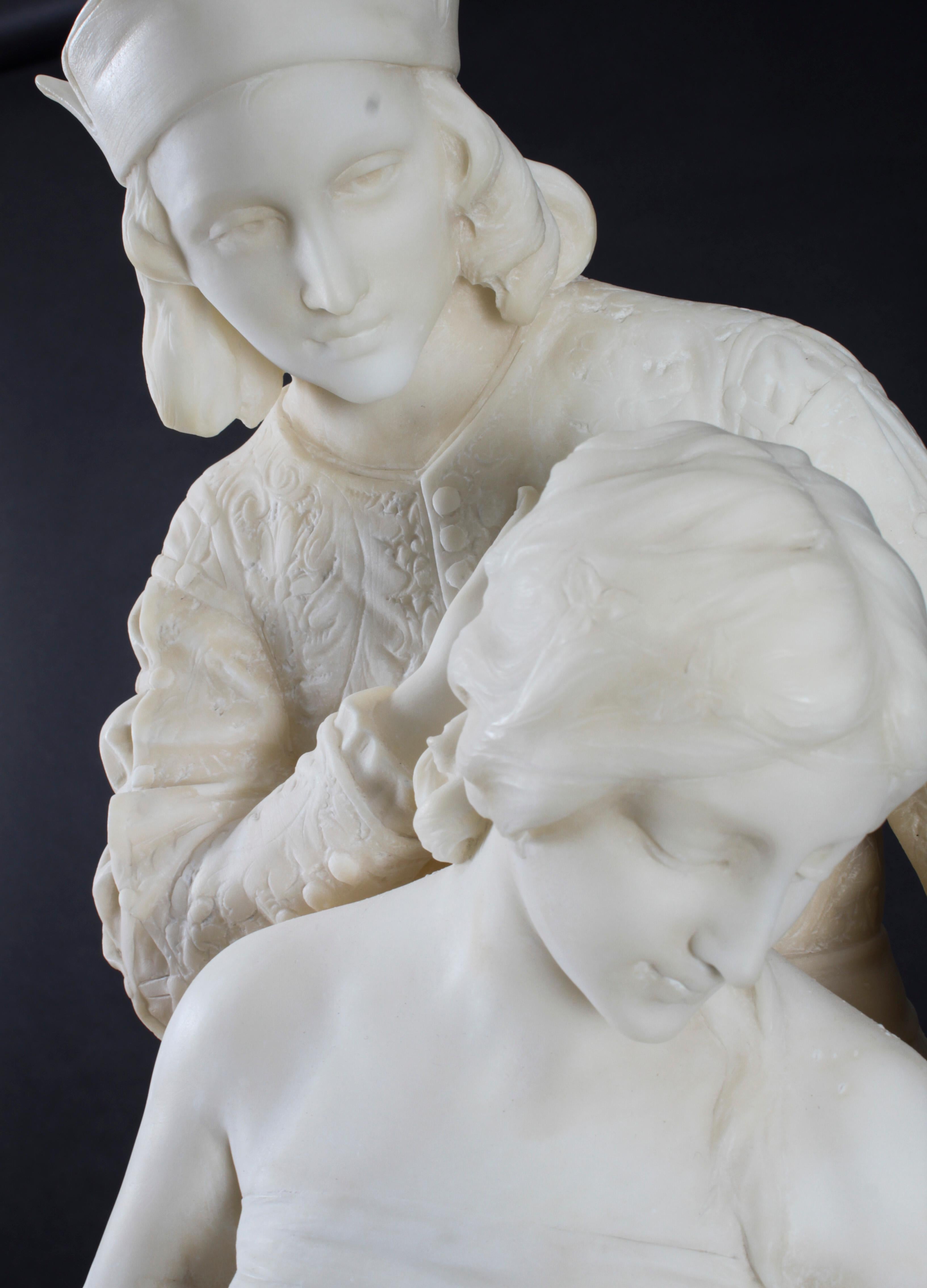 Antike große Alabaster-Skulptur, P. Emilio Fiaschi, 19. Jahrhundert, antik (Italienisch) im Angebot