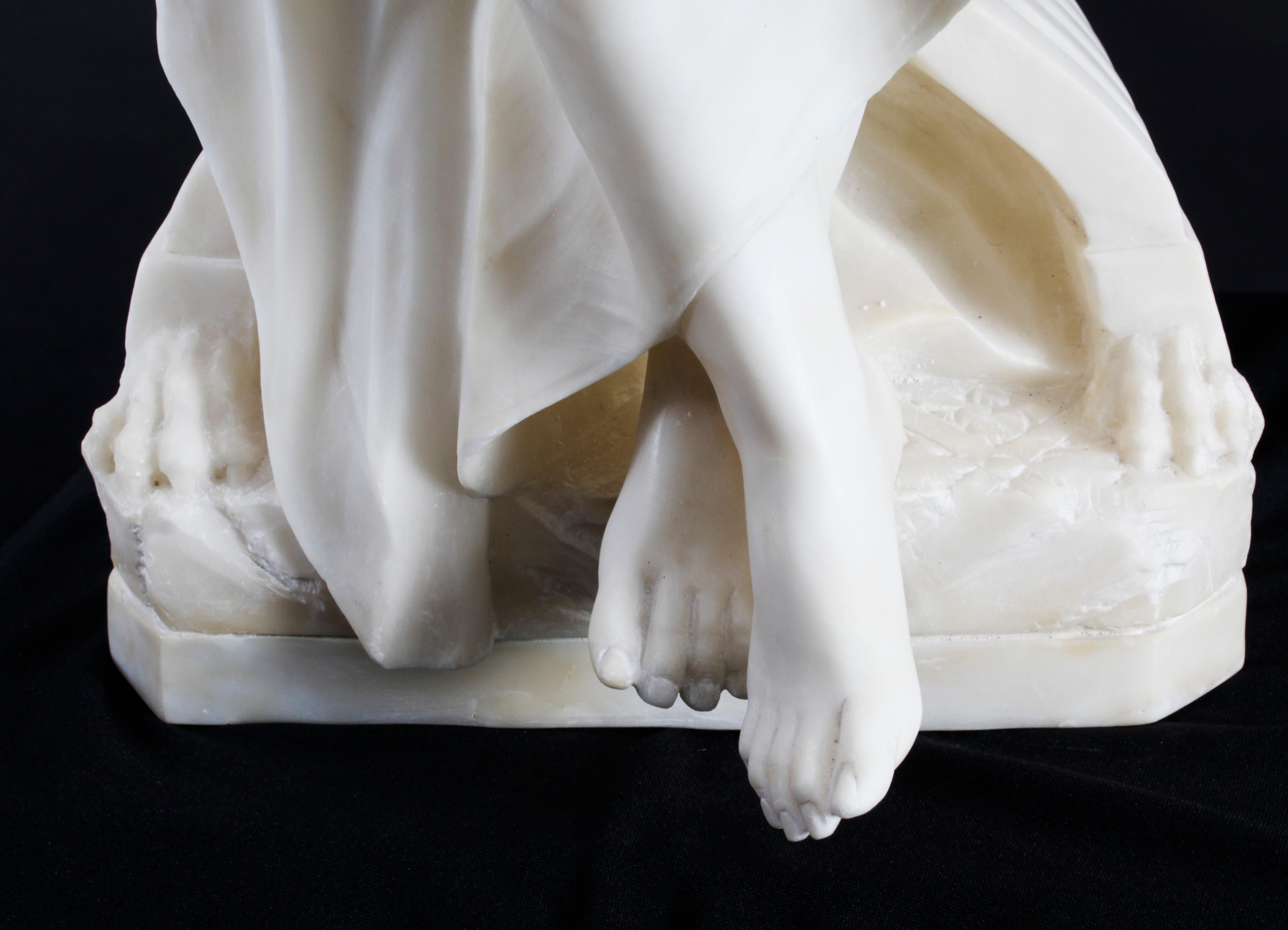Antique Large Alabaster Sculpture P. Emilio Fiaschi 19th Century For Sale 2