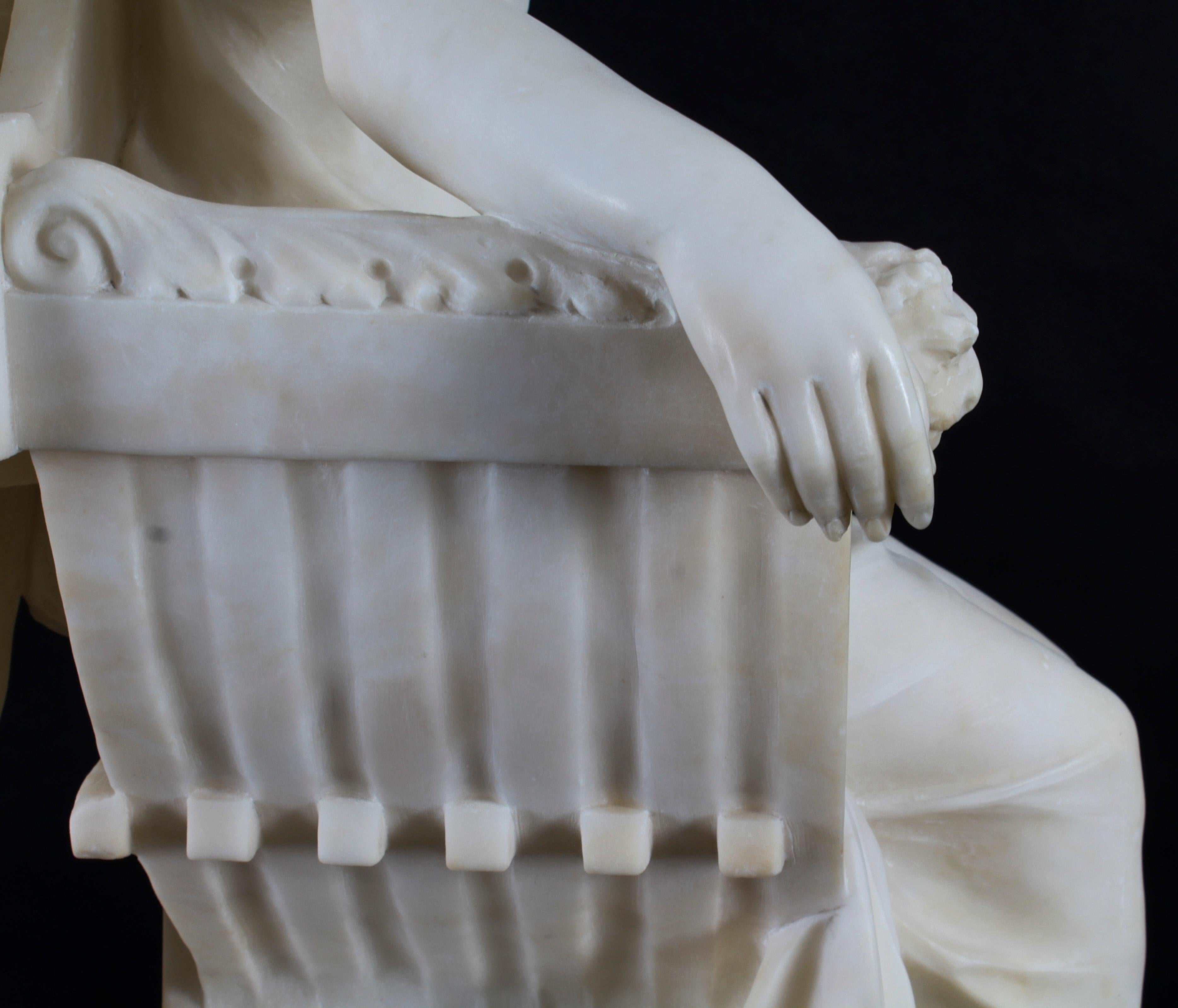 Antique Large Alabaster Sculpture P. Emilio Fiaschi 19th Century For Sale 3
