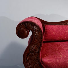 Antike große amerikanische Empire geschnitzt Nussbaum & Messing Boulle Inlay Sofa:: 19