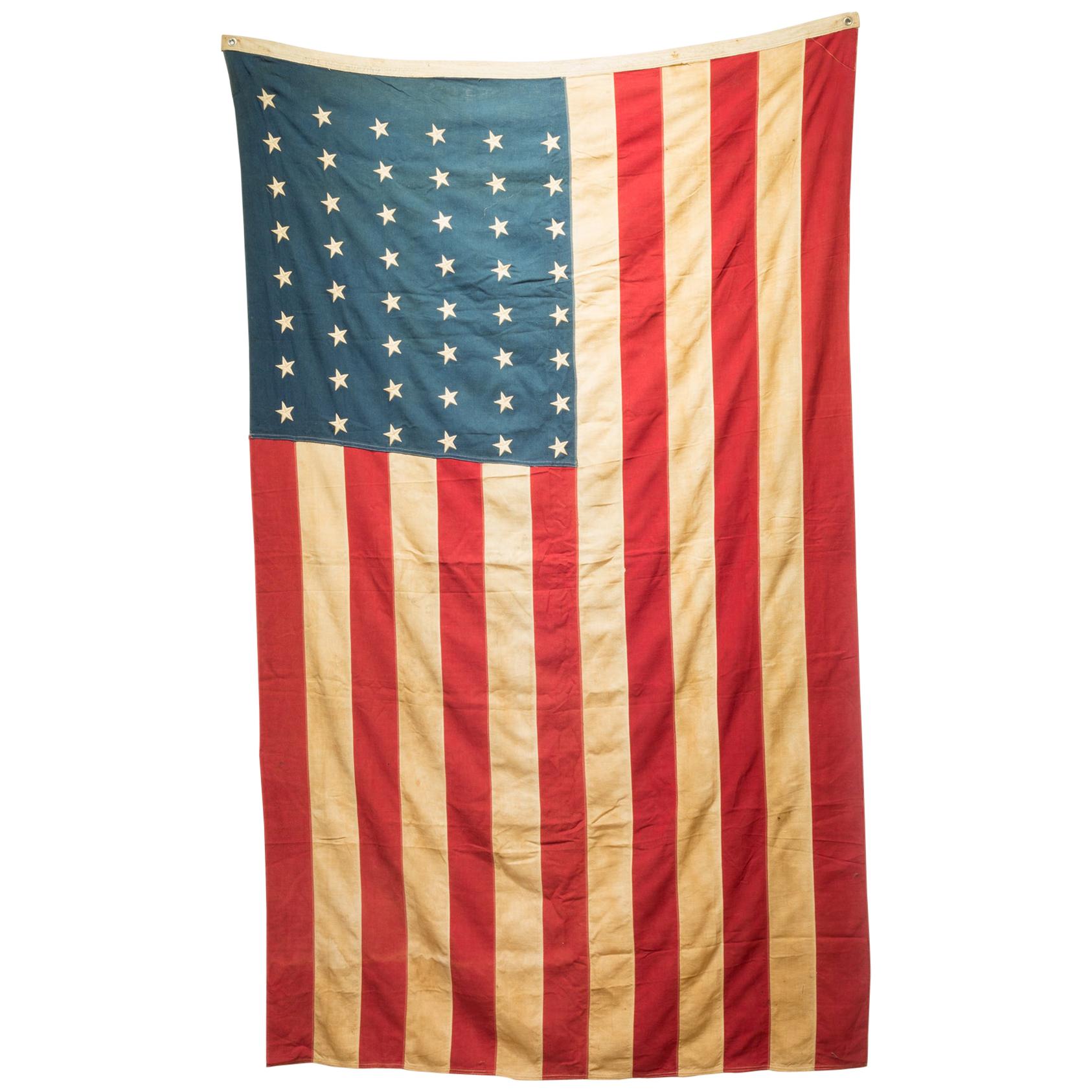 Antique Large American Flag with 48 Stars, circa Pre-1940s