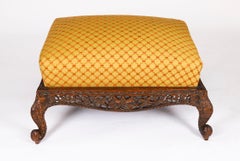 Antique Large Anglo-Indian Stool Ottoman Coffee Table 19th Century