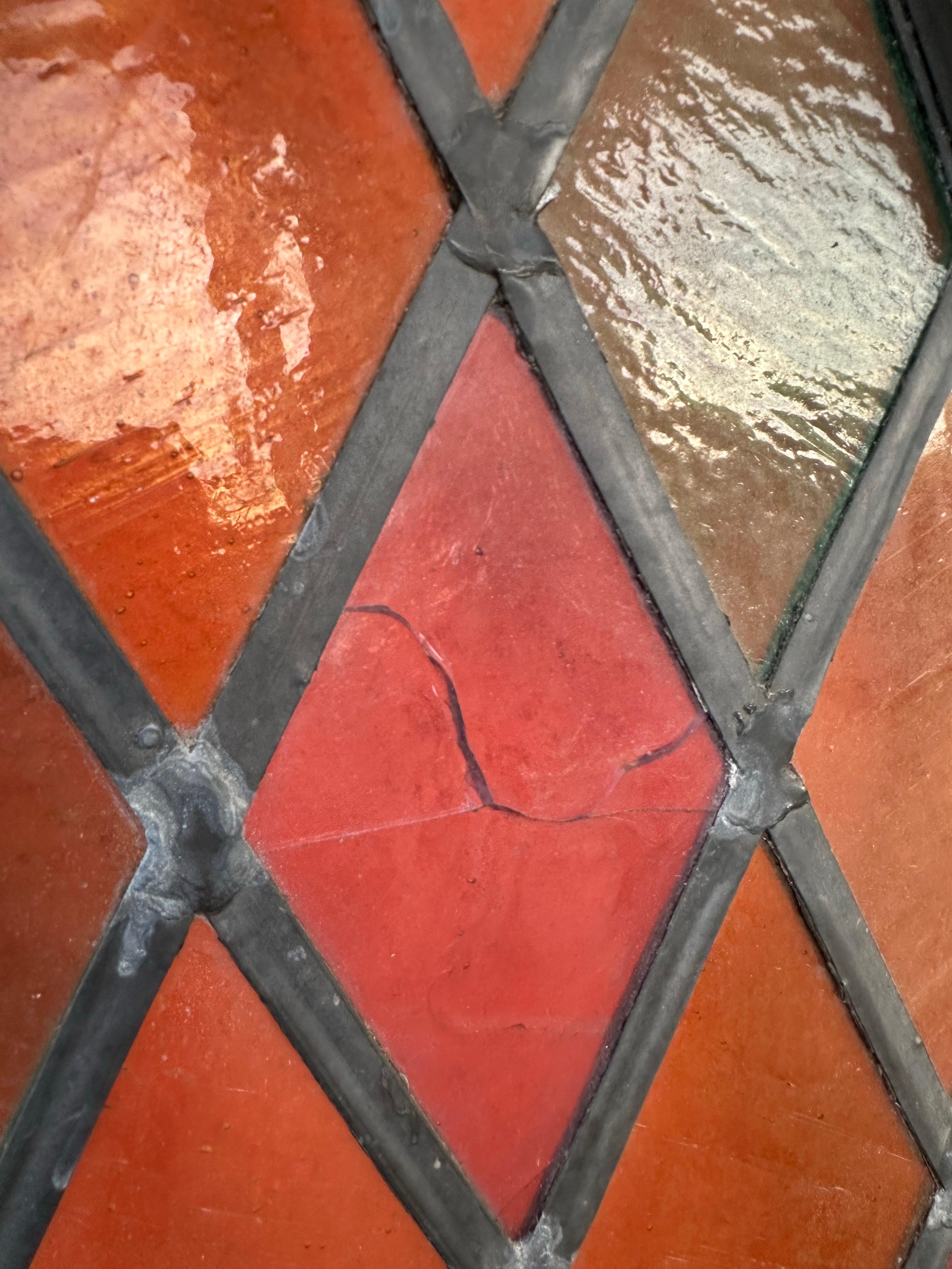 Antique Large Arched Stained Glass Window 1