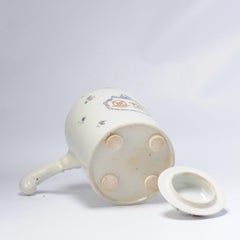 Antique Large Armorial Chocolate Pot Qing Chinese Porcelain Chine de Commande
