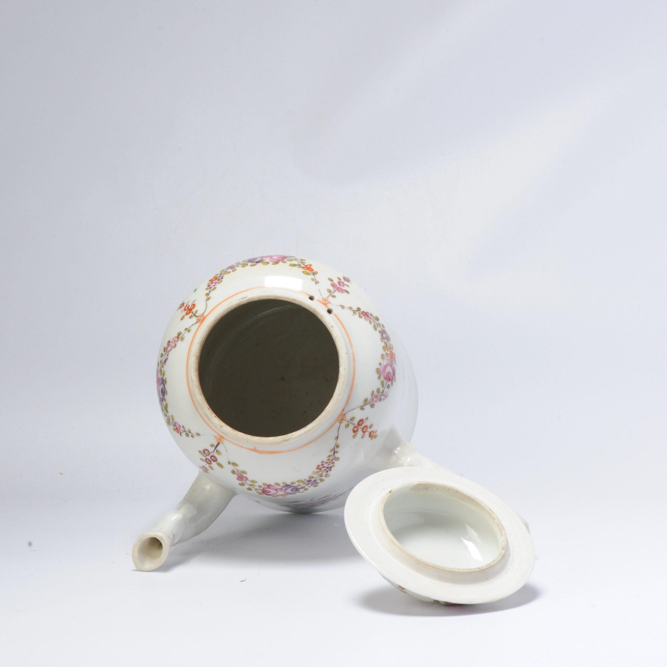 Chinois Grand pot à chocolat armorié Qing en porcelaine chinoise Chine de Commande en vente