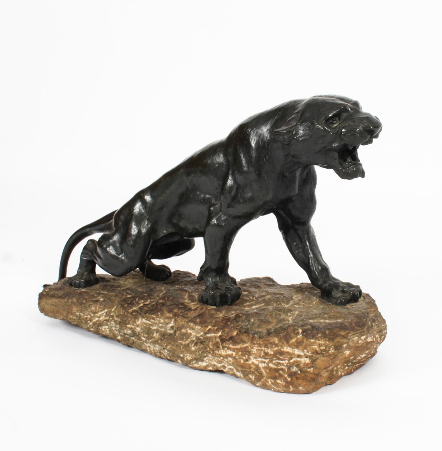 Antique Large Art Deco Bronze Panther by Thomas François Cartier, 1920s 8