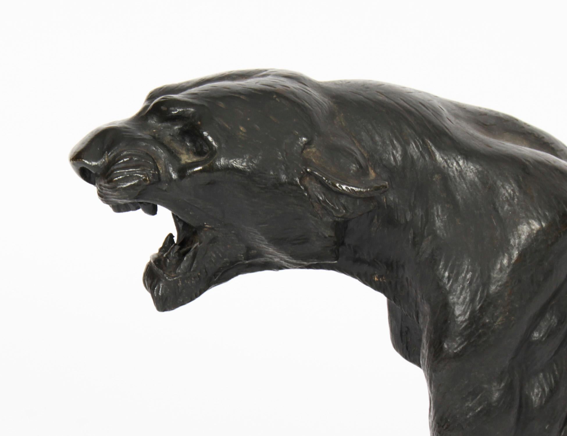 Antique Large Art Deco Bronze Panther by Thomas François Cartier, 1920s 1
