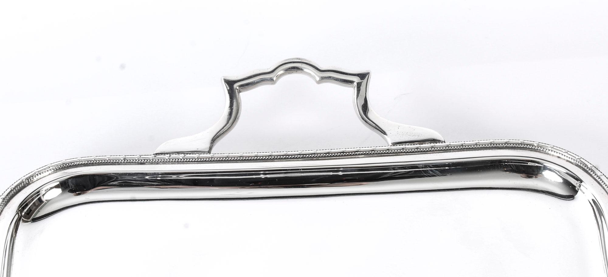Antique Large Art Deco Silver Plated Butlers Tray, 1930s In Good Condition In London, GB